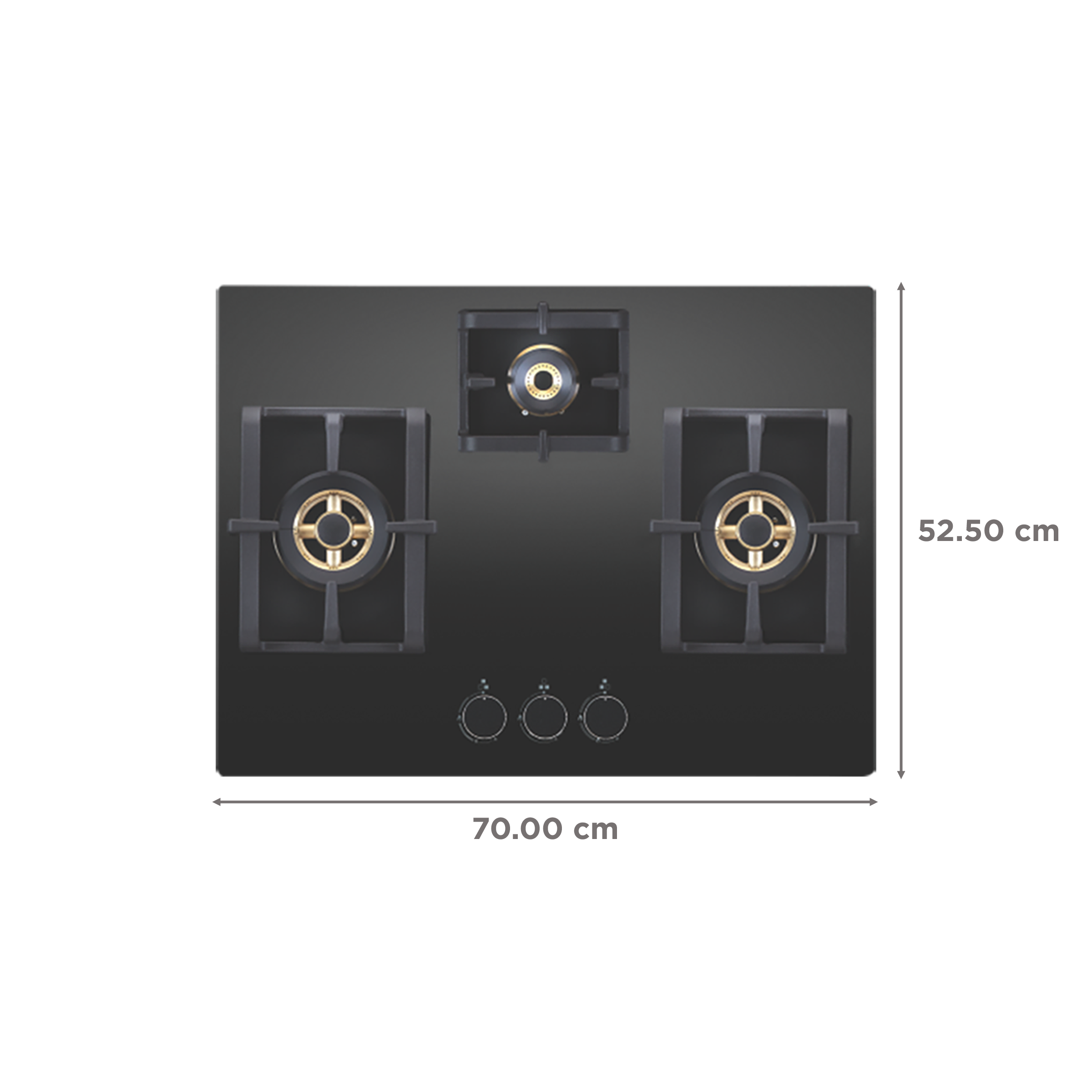 Elica PRO FB MFC 3B 70 DX FFD Glass Top 3 Burner Automatic Electric Hob (Round Metallic Knob, Black)_2