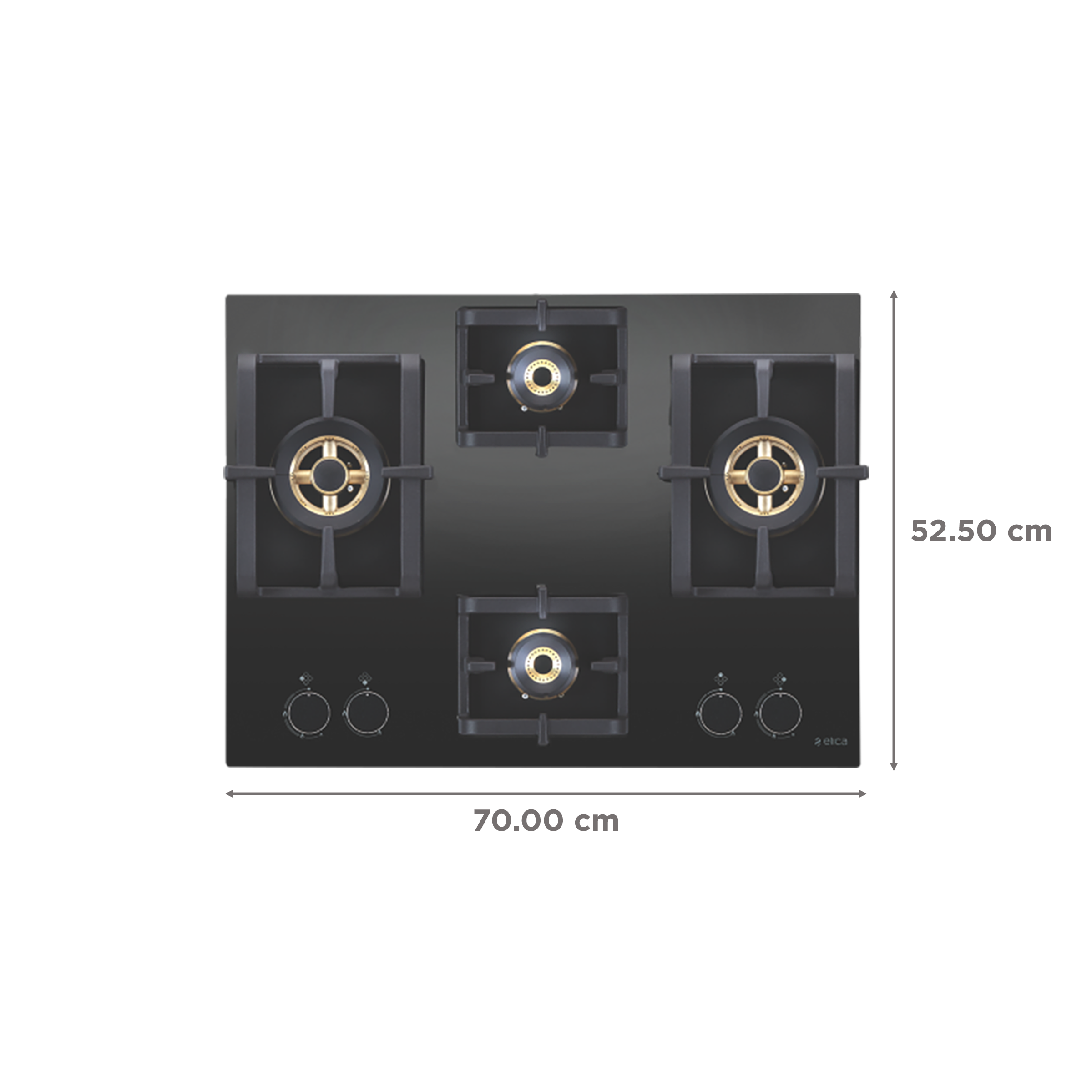 Elica PRO FB MFC 4B 70 DX FFD Glass Top 4 Burner Automatic Electric Hob (Round Metallic Knob, Black)_2