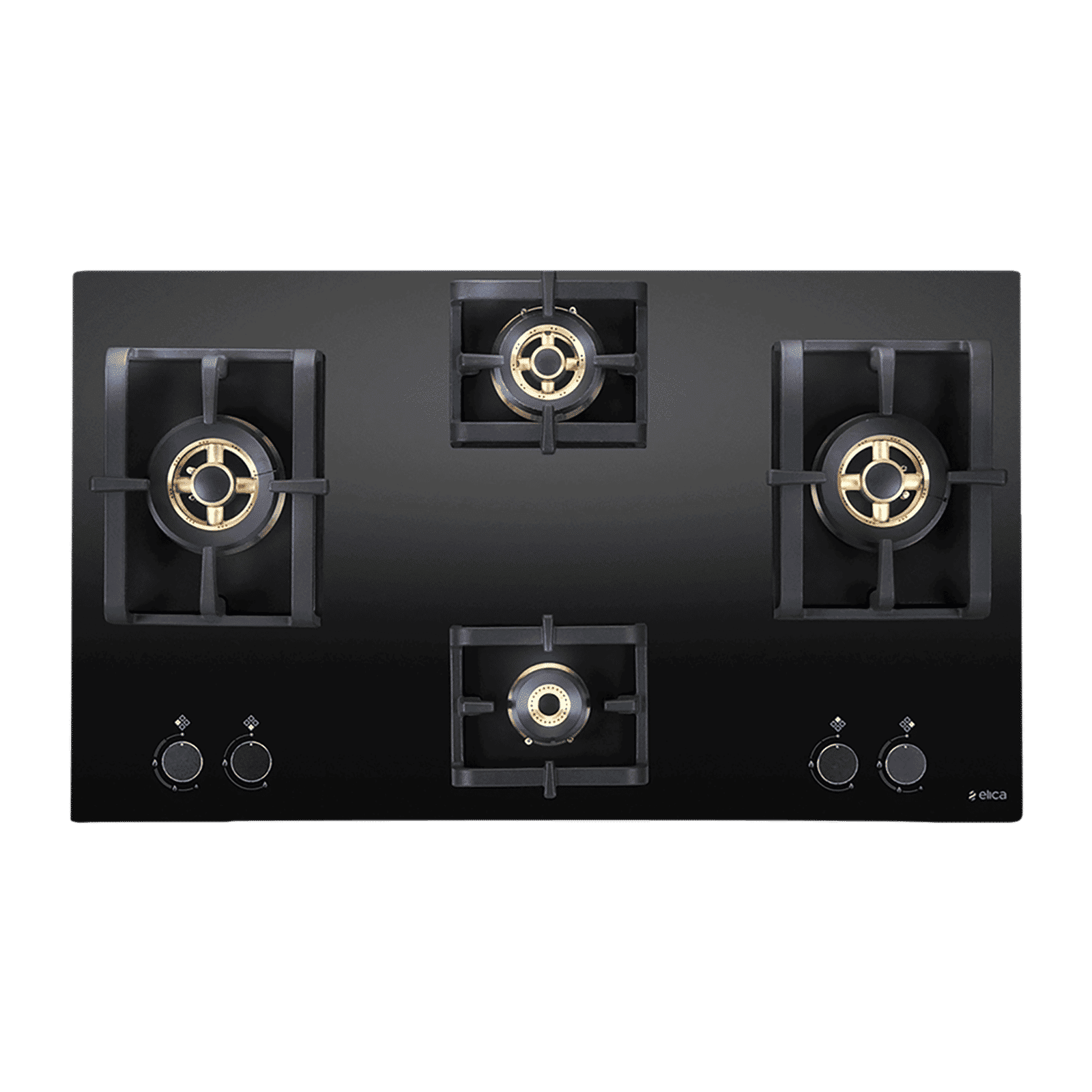 Elica PRO FB MFC 4B 91 DX FFD Glass Top 4 Burner Automatic Electric Hob (Round Metallic Knob, Black)_1