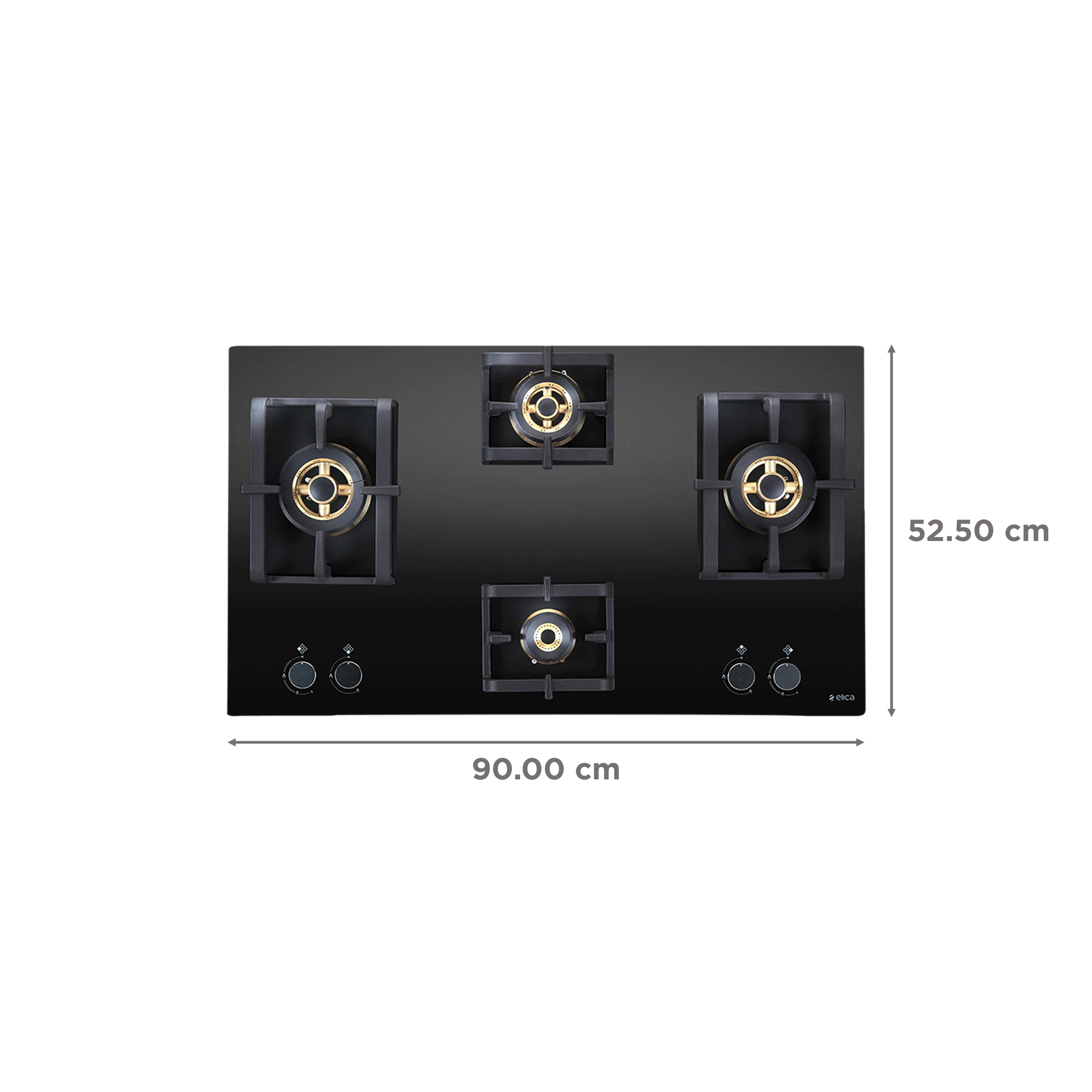 Elica PRO FB MFC 4B 91 DX FFD Glass Top 4 Burner Automatic Electric Hob (Round Metallic Knob, Black)_2