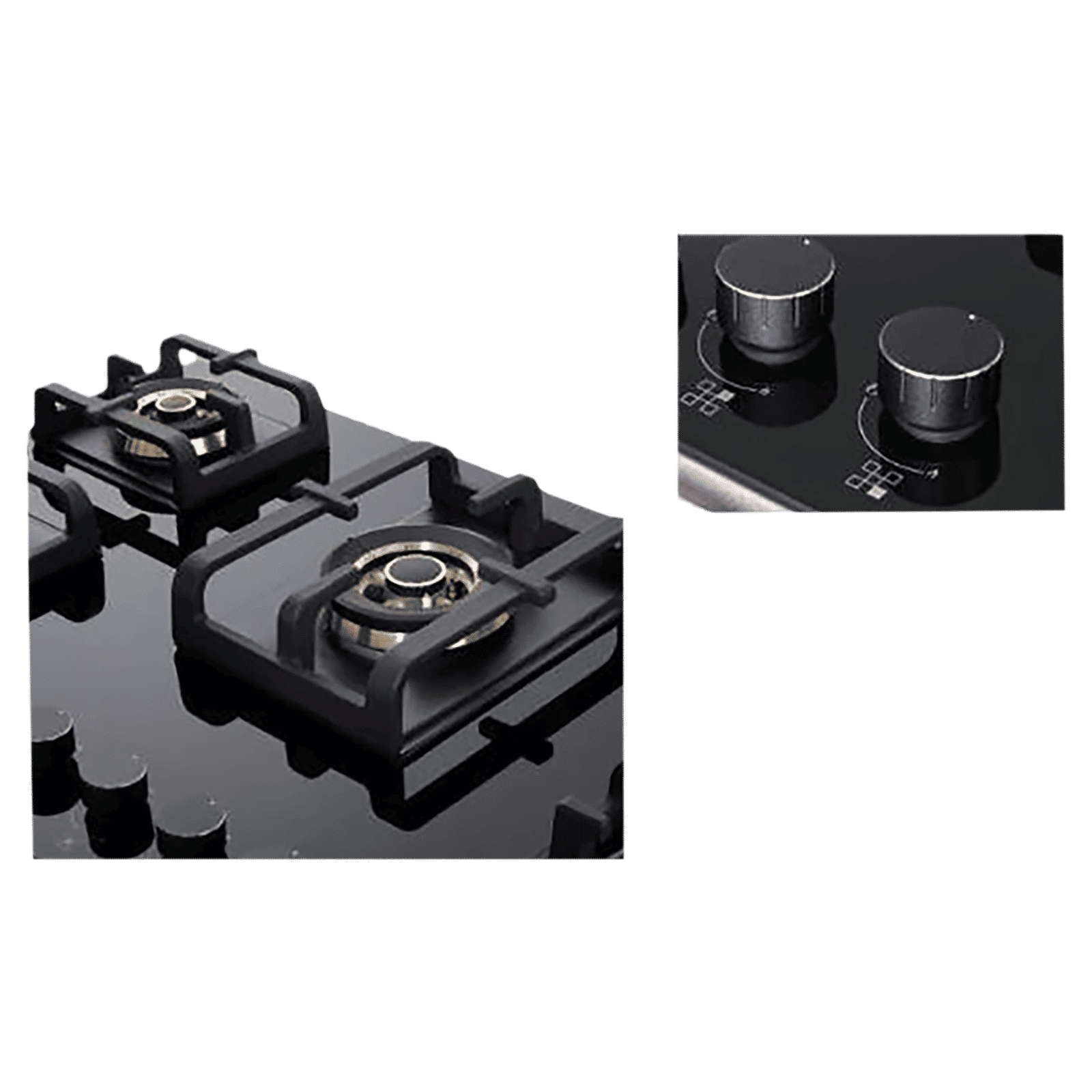 Elica PRO FB MFC 4B 100 DX FFD Glass Top 4 Burner Automatic Electric Hob (Round Metallic Knob, Black)_4