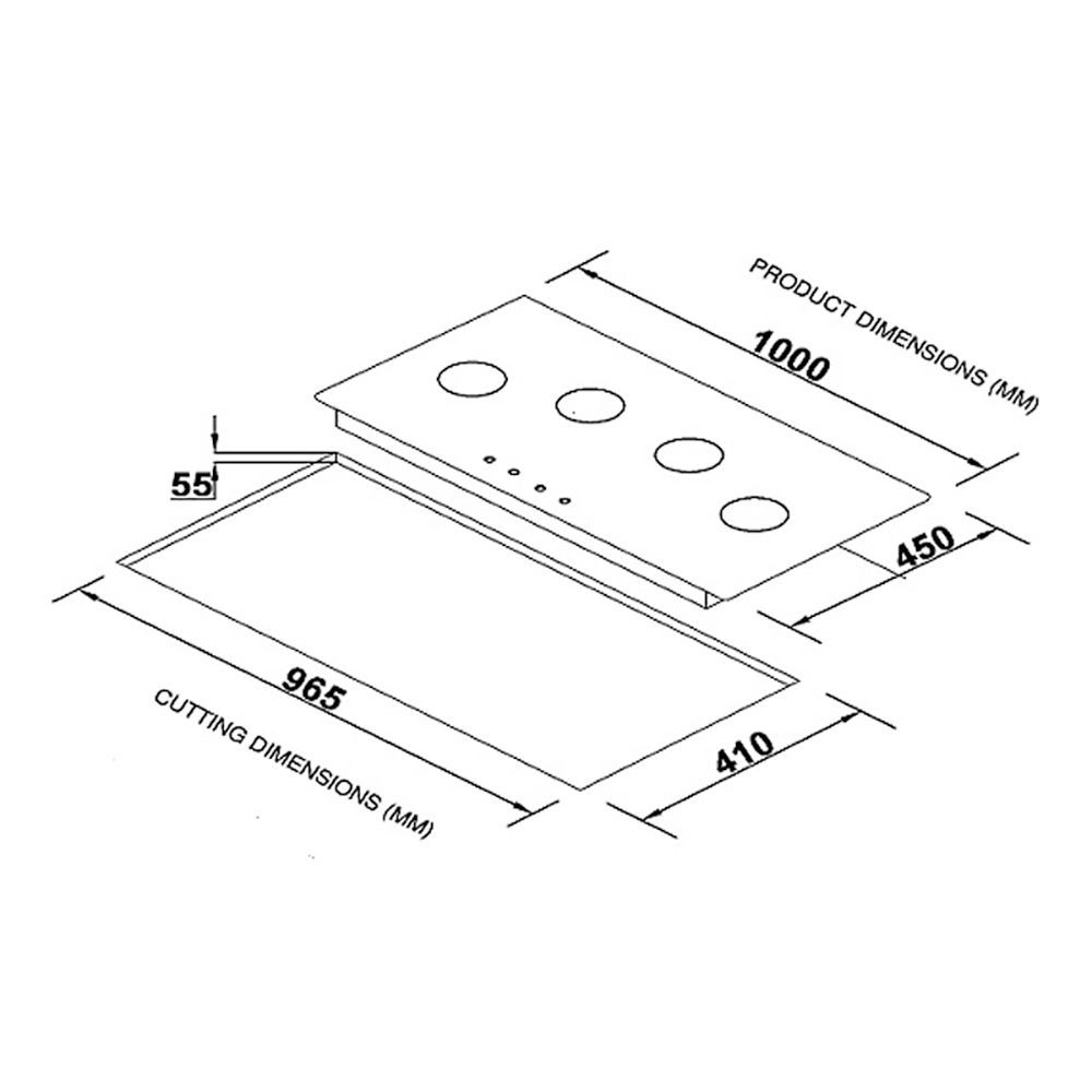 Elica PRO FB MFC 4B 100 DX FFD Glass Top 4 Burner Automatic Electric Hob (Round Metallic Knob, Black)_7