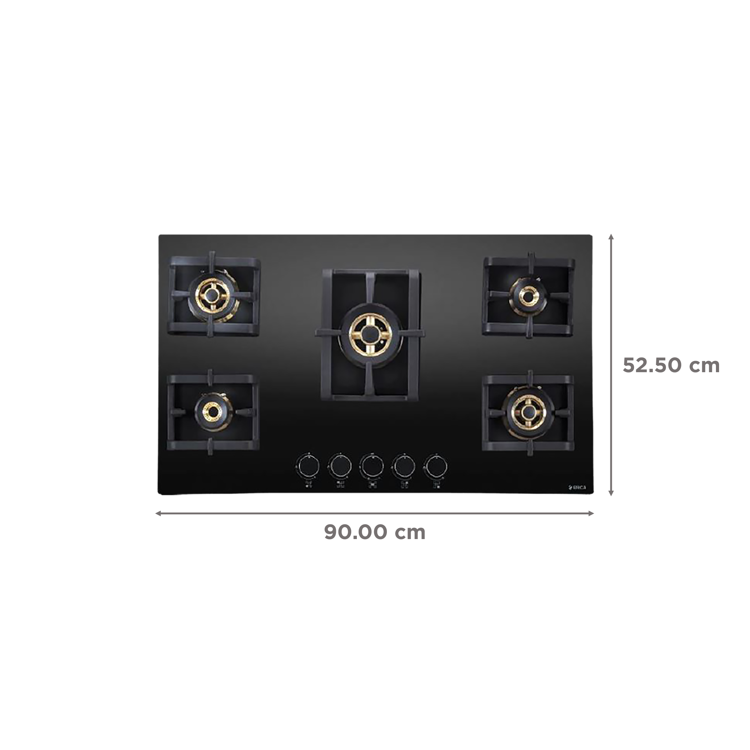 Elica PRO FB MFC 5B 90 MT FFD Glass Top 5 Burner Automatic Electric Hob (Round Metallic Knob, Black)_2