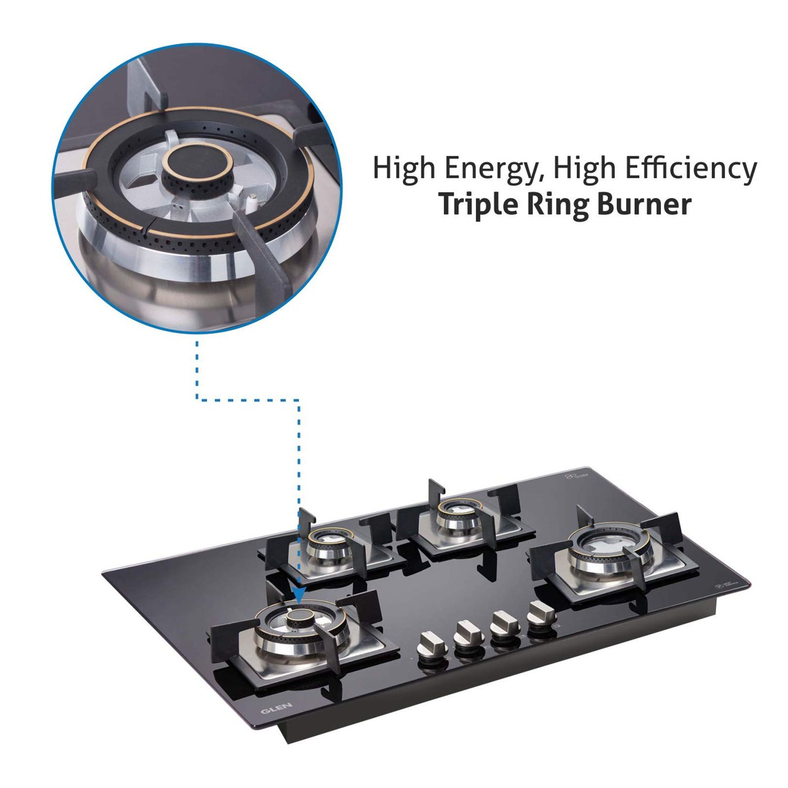Glen 1074 SQ HT DB Toughened Glass Top 4 Burner Automatic Electric Hob (Battery Operated, Black) Glen 1074 SQ HT DB Toughened Glass Top 4 Burner Automatic Electric Hob (Battery Operated, Black)_11