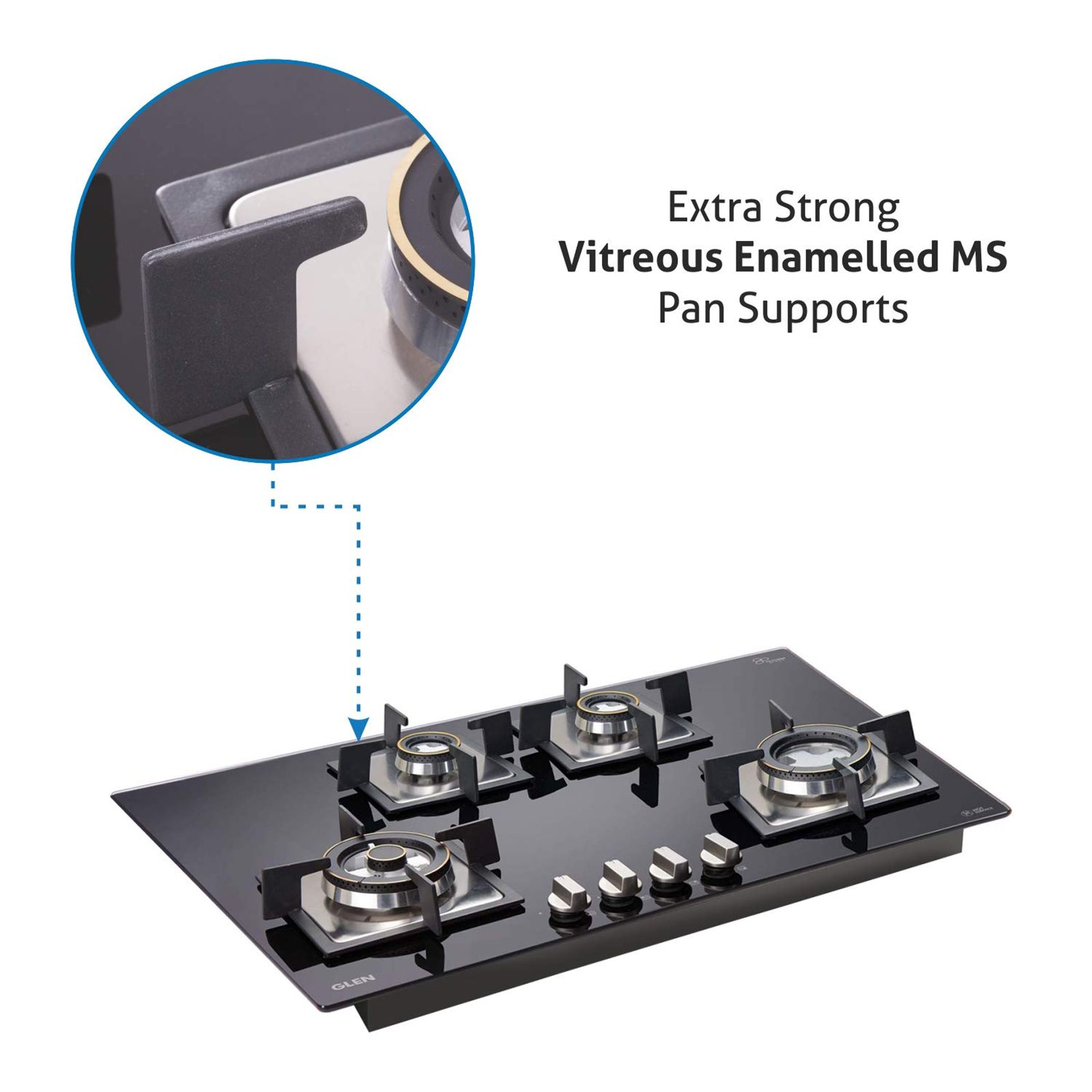 Glen 1074 SQ HT DB Toughened Glass Top 4 Burner Automatic Electric Hob (Battery Operated, Black) Glen 1074 SQ HT DB Toughened Glass Top 4 Burner Automatic Electric Hob (Battery Operated, Black)_13