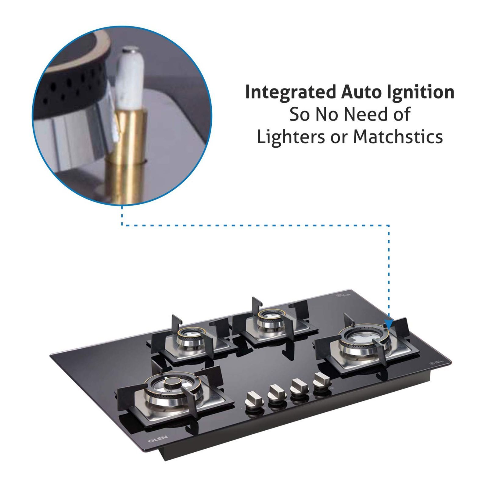 Glen 1074 SQ HT DB Toughened Glass Top 4 Burner Automatic Electric Hob (Battery Operated, Black) Glen 1074 SQ HT DB Toughened Glass Top 4 Burner Automatic Electric Hob (Battery Operated, Black)_15