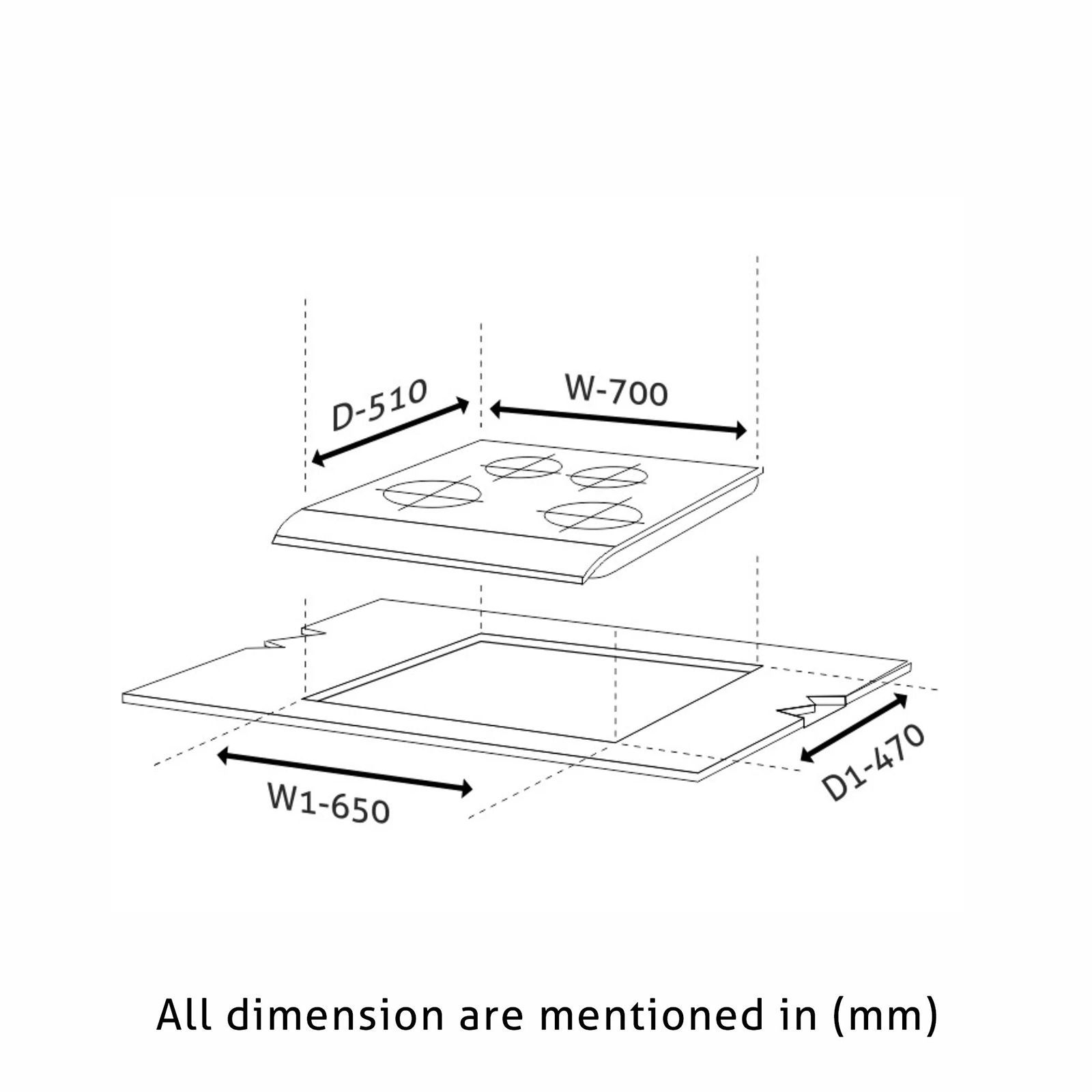 Glen 1074 SQ HT DB Toughened Glass Top 4 Burner Automatic Electric Hob (Battery Operated, Black) Glen 1074 SQ HT DB Toughened Glass Top 4 Burner Automatic Electric Hob (Battery Operated, Black)_5
