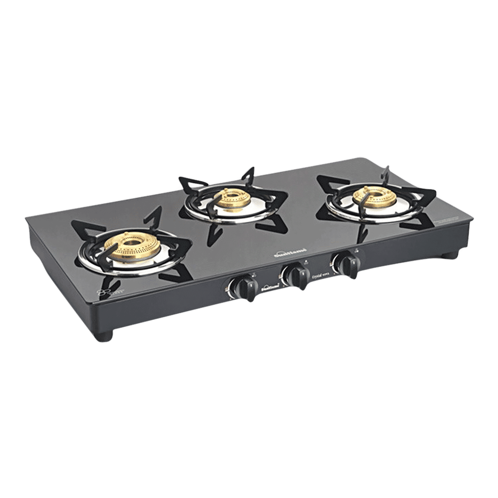 Sunflame PRIME 3B BK Toughened Glass Top 3 Burner Manual Gas Stove (Stainless Steel Drip Tray, Black)_1
