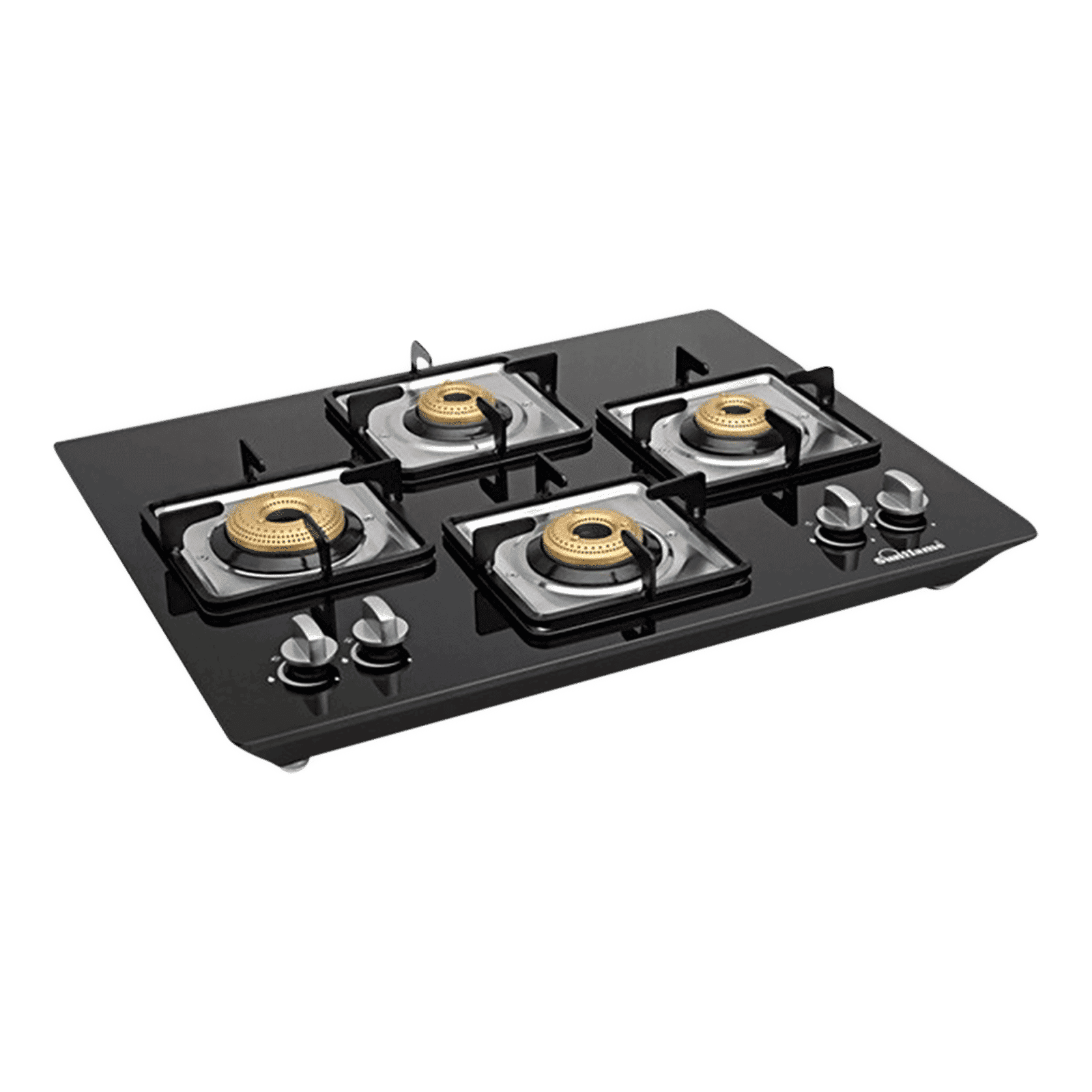 Sunflame CT-ELITE-4BR 4 Burner Manual Gas Stove (Euro Coated Pan Supports, Black)_1