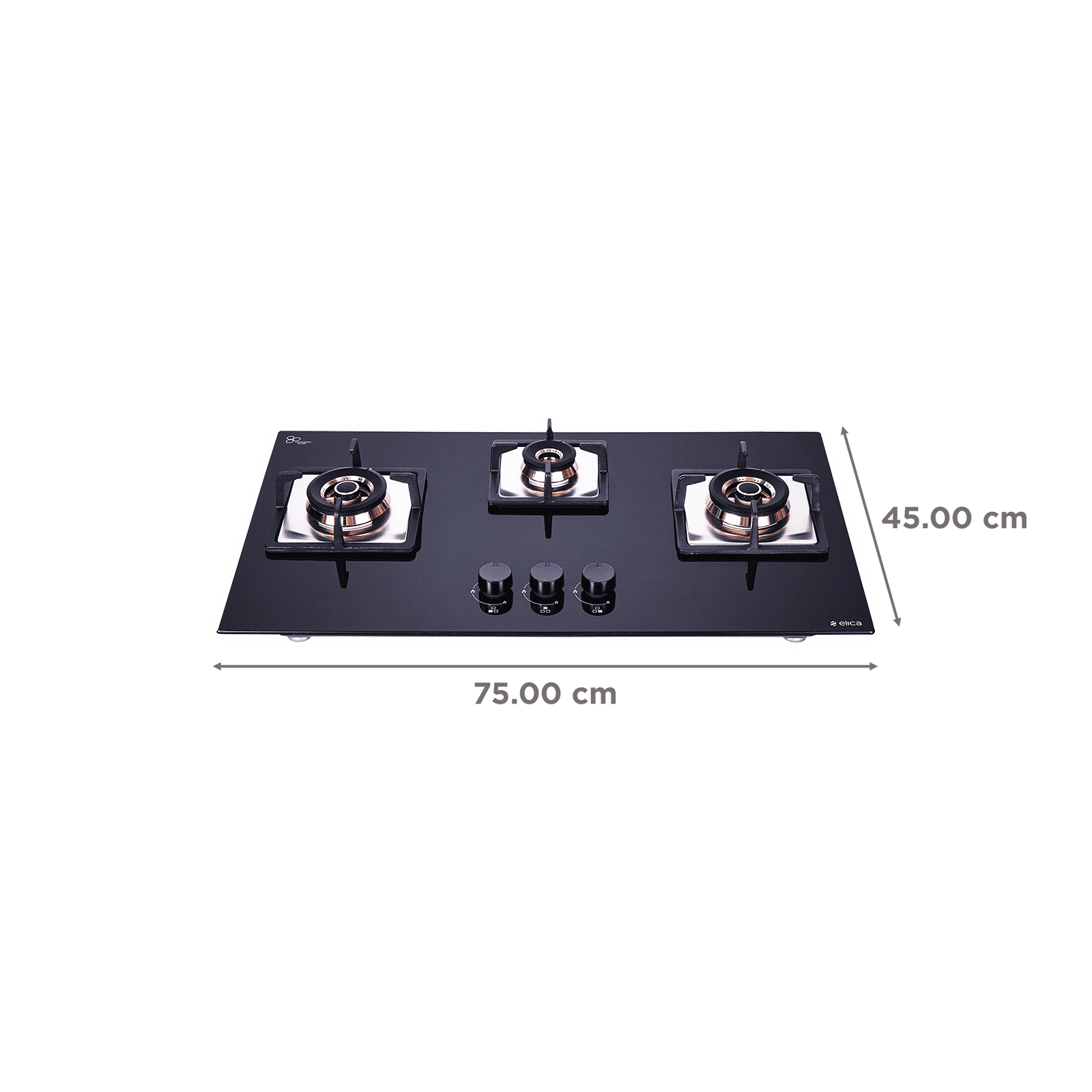Elica FLEXI FB HCT 375 DX Toughened Glass Top 3 Burner Automatic Electric Hob (Cast Iron Grid, Black)_2