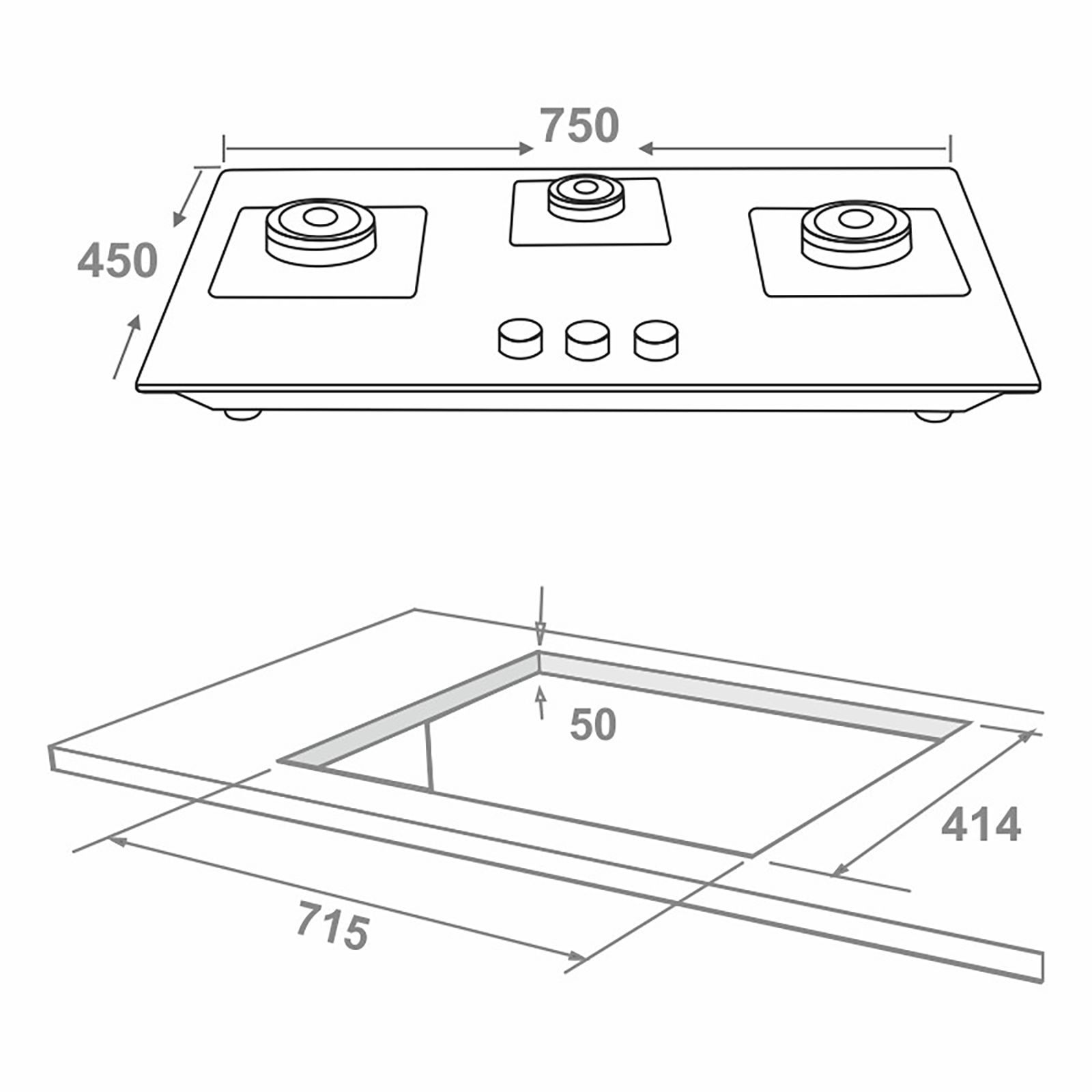 Elica FLEXI FB HCT 375 DX Toughened Glass Top 3 Burner Automatic Electric Hob (Cast Iron Grid, Black)_7