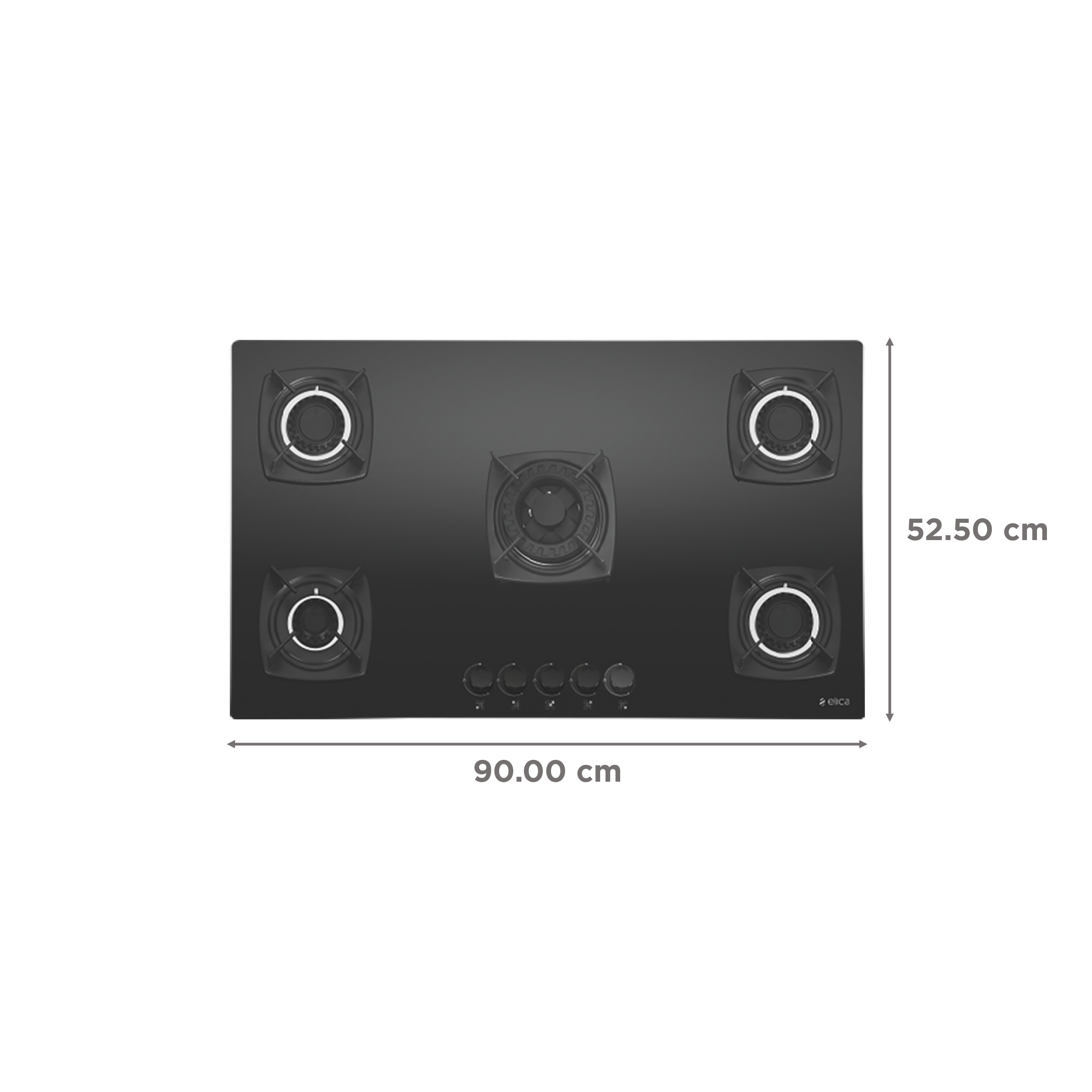 Elica DT FLEXI MFC 5B 90 SWIRL 5 Burner Automatic Hob (Cast Iron Grid, Black)_2