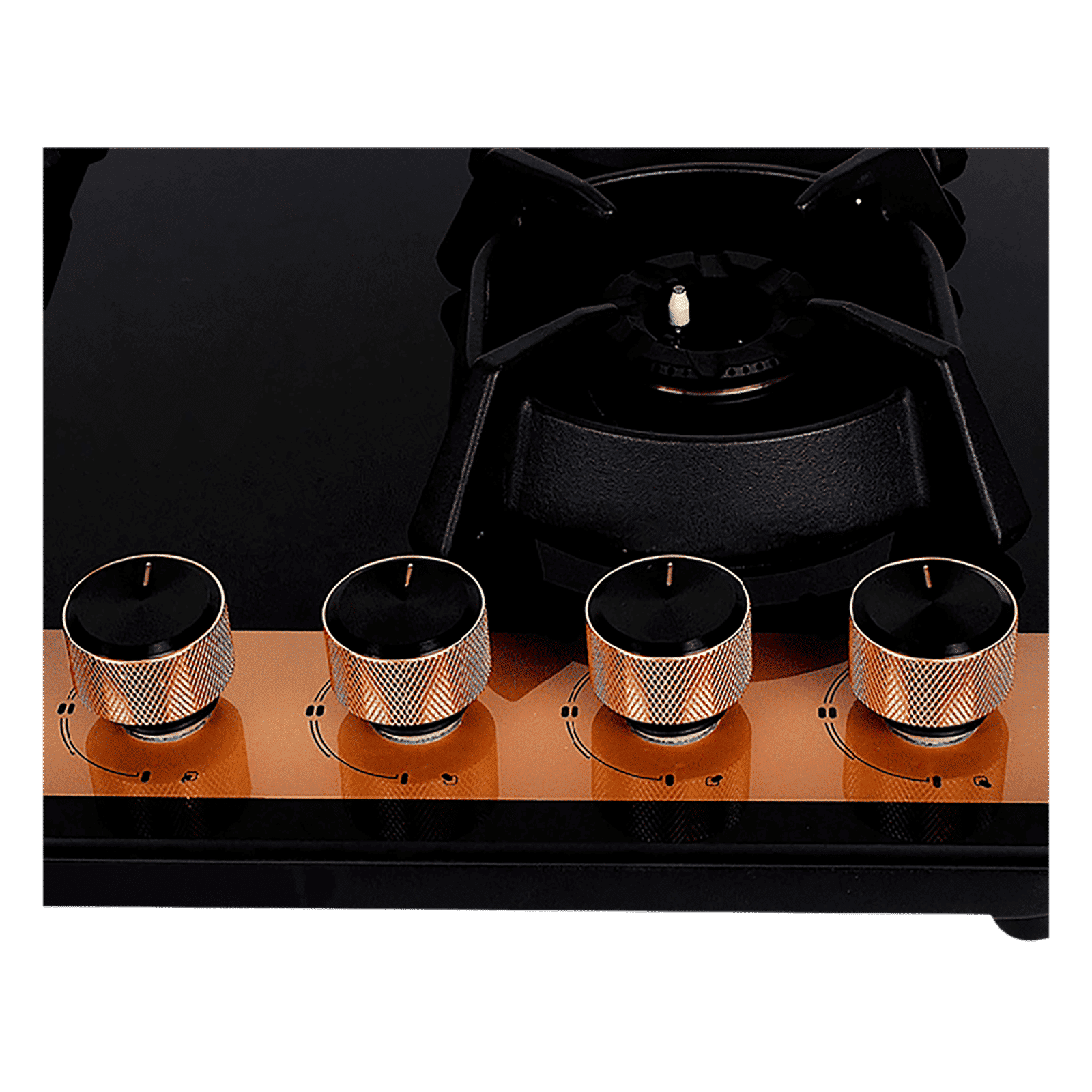 Faber UTOPIA HT 604 CRS BR CI AI Toughened Glass Top 4 Burner Automatic Electric Hob (Heat Resistant Metal Knob, Black)_5