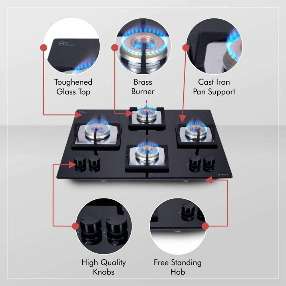 Elica FLEXI AB HCT 460 Glass Top 4 Burner Automatic Electric Hob (Multi Flame Control, Black)_9