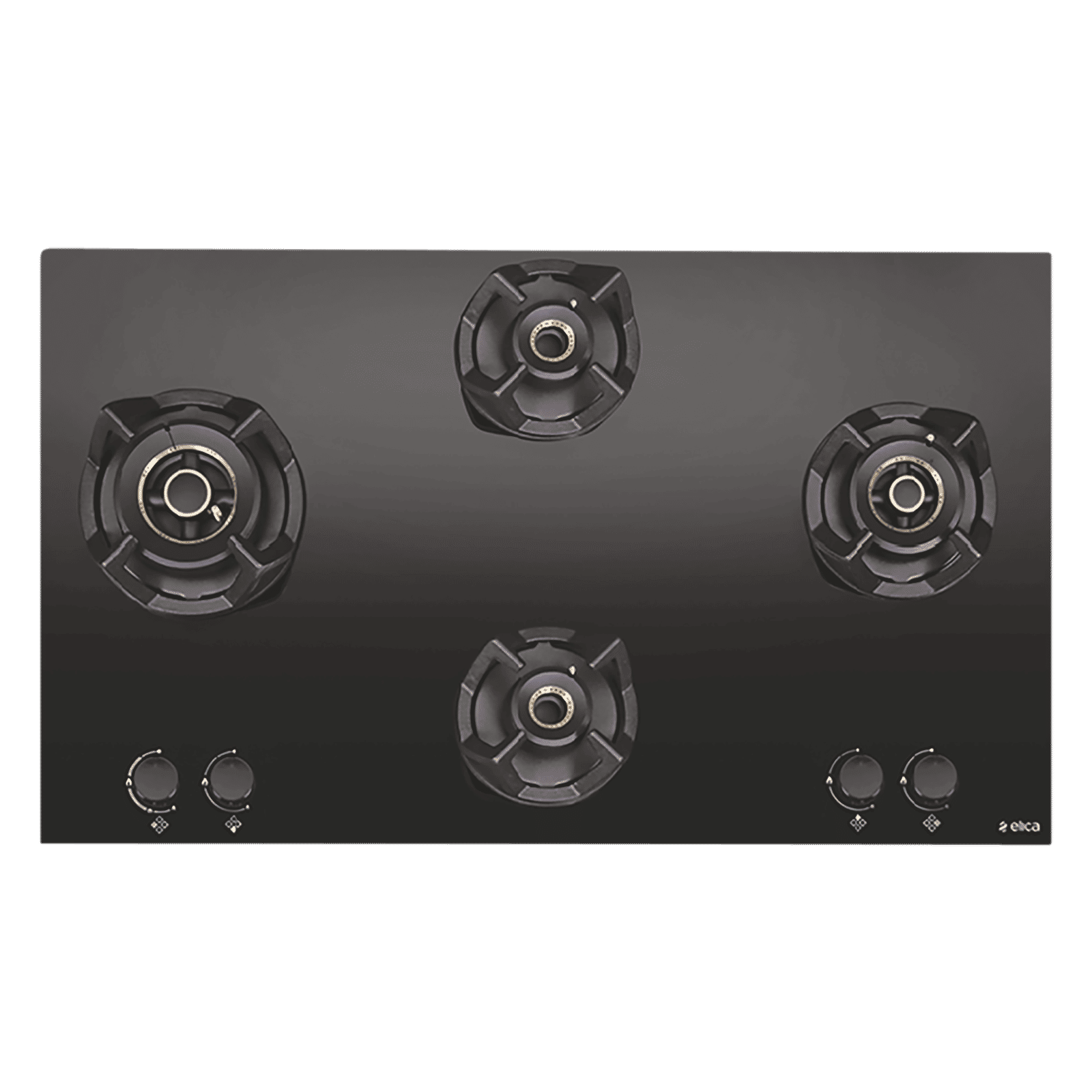 Elica CLASSIC AB MFC 4B 91 MT Glass Top 4 Burner Automatic Electric Hob (Round Metallic Knob, Black)_1