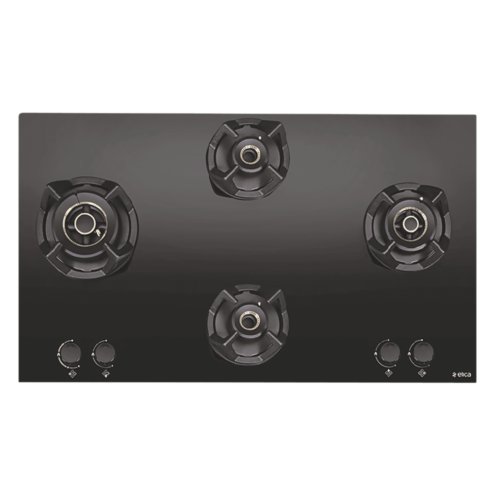Elica CLASSIC AB MFC 4B 70 MT Glass Top 4 Burner Automatic Electric Hob (Round Metallic Knob, Black)_1