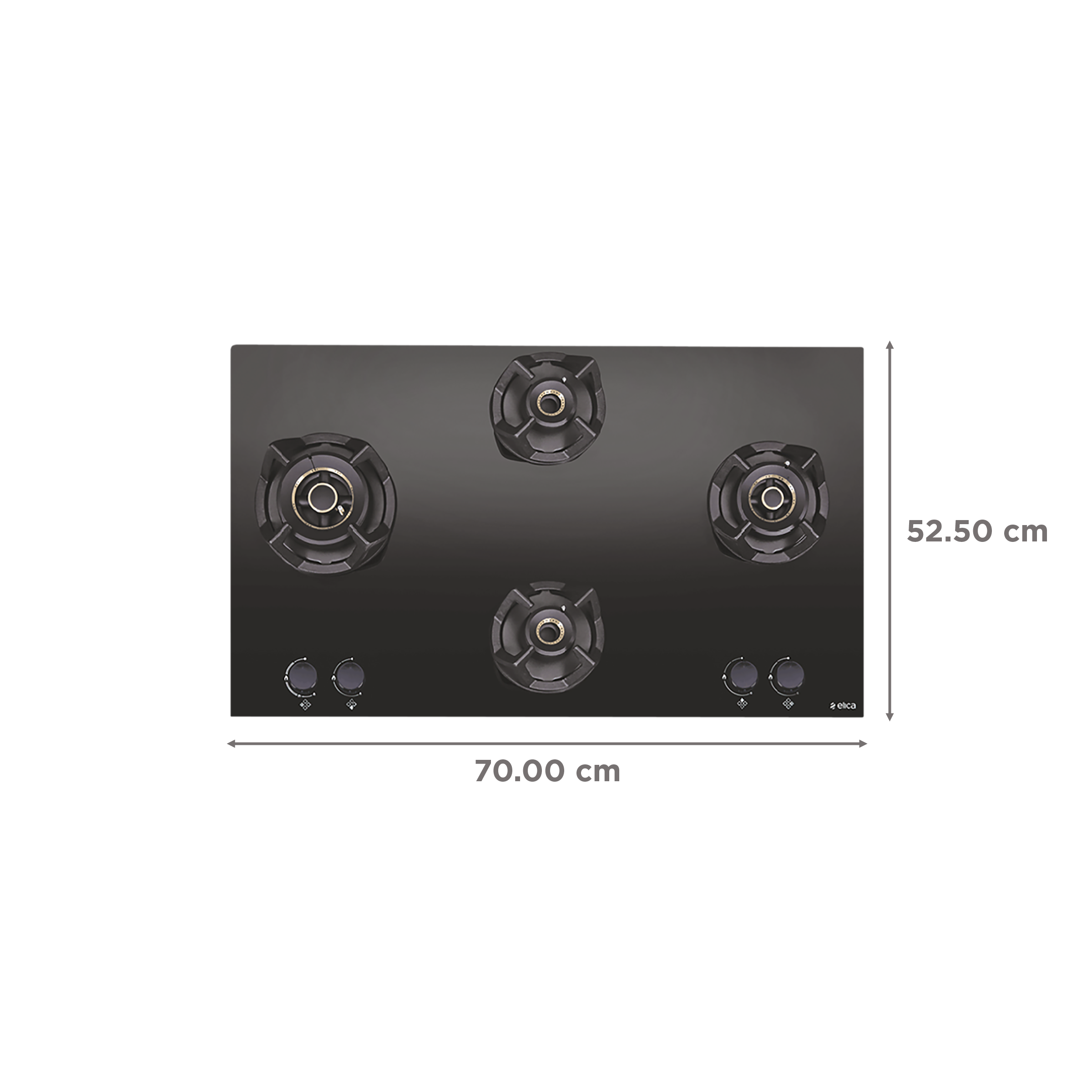 Elica CLASSIC AB MFC 4B 70 MT Glass Top 4 Burner Automatic Electric Hob (Round Metallic Knob, Black)_2