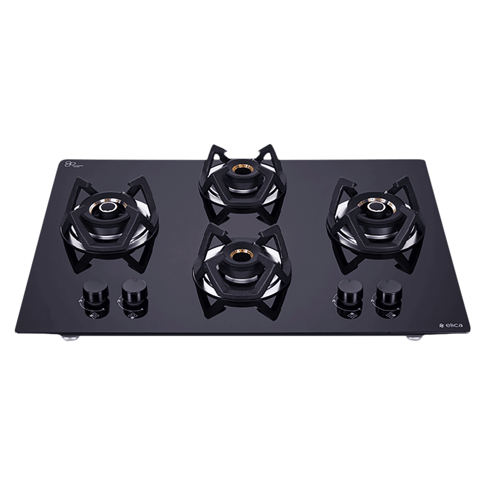 Elica CLASSIC FLEXI AB HCT 4B 70 DX Glass Top 4 Burner Automatic Electric Hob (Cast Iron Grid, Black)_1