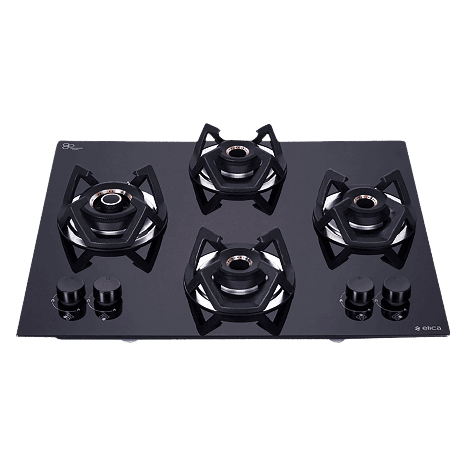 Elica CLASSIC FLEXI AB HCT 4B 60 Glass Top 4 Burner Automatic Electric Hob (Cast Iron Grid, Black)_1