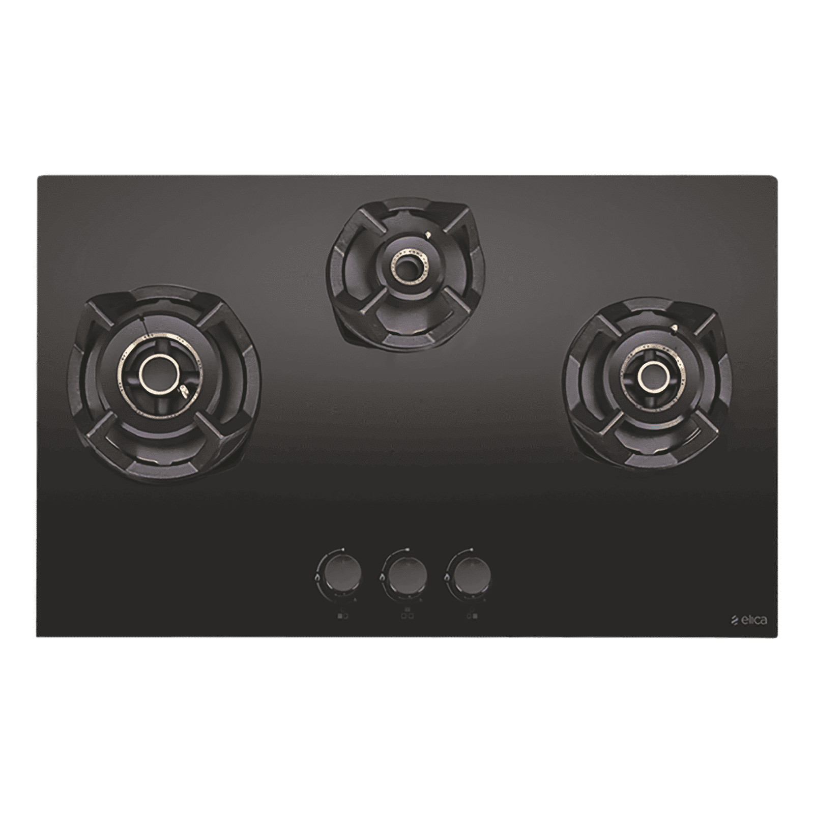 Elica CLASSIC AB MFC 3B 75 MT Glass Top 3 Burner Automatic Electric Hob (Multi Flame Control, Black)_1