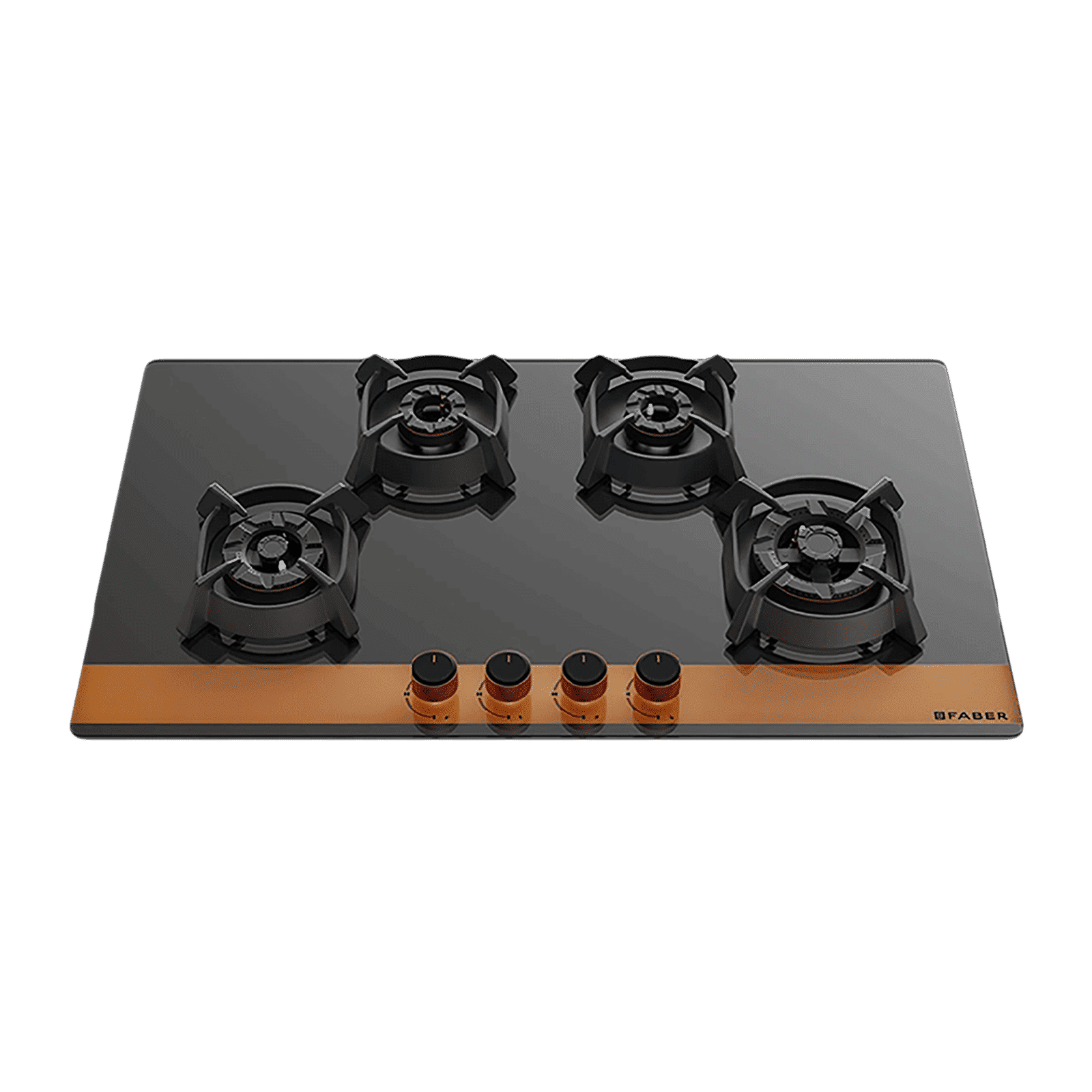 Faber UTOPIA HT 804 BR CI Toughened Glass Top 4 Burner Automatic Electric Hob (Heat Resistant Metal Knob, Black)_1