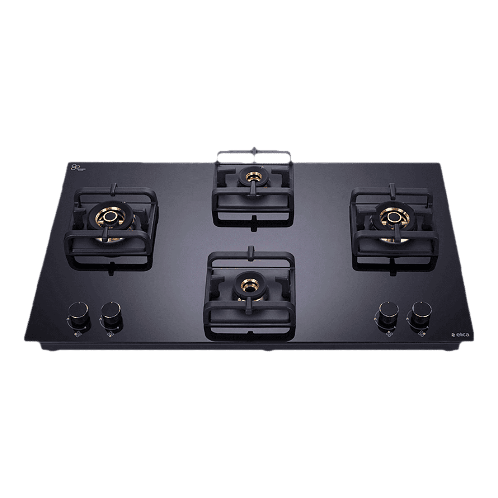 Elica Flexi Pro FB 4B 91 MT DX Glass Top 4 Burner Automatic Electric Hob (Round Metallic Knob, Black)_5