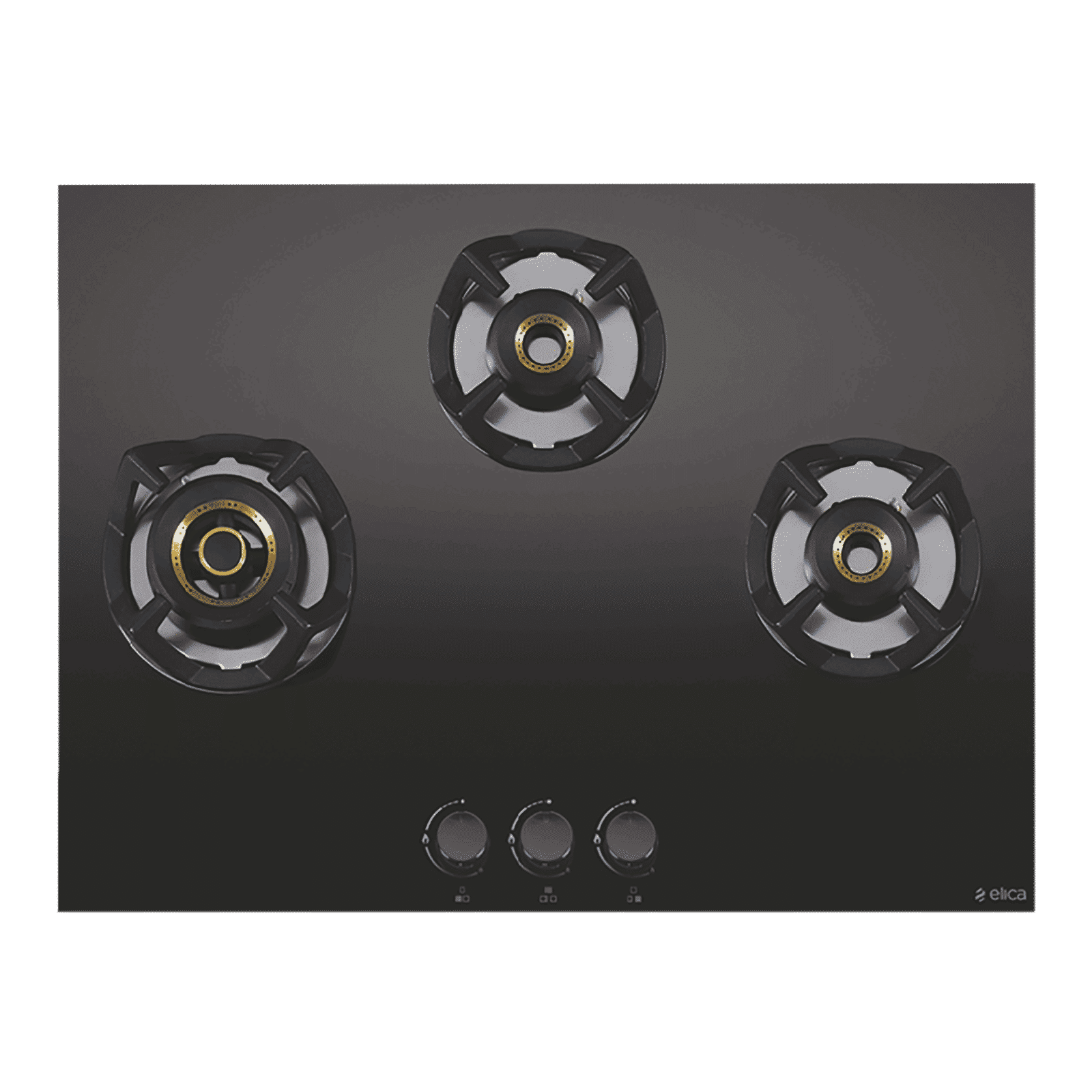 Elica CLASSIC AB 3B 60 Glass Top 3 Burner Automatic Electric Hob (Round Metallic Knob, Black) Elica CLASSIC AB 3B 60 Glass Top 3 Burner Automatic Electric Hob (Round Metallic Knob, Black)_1