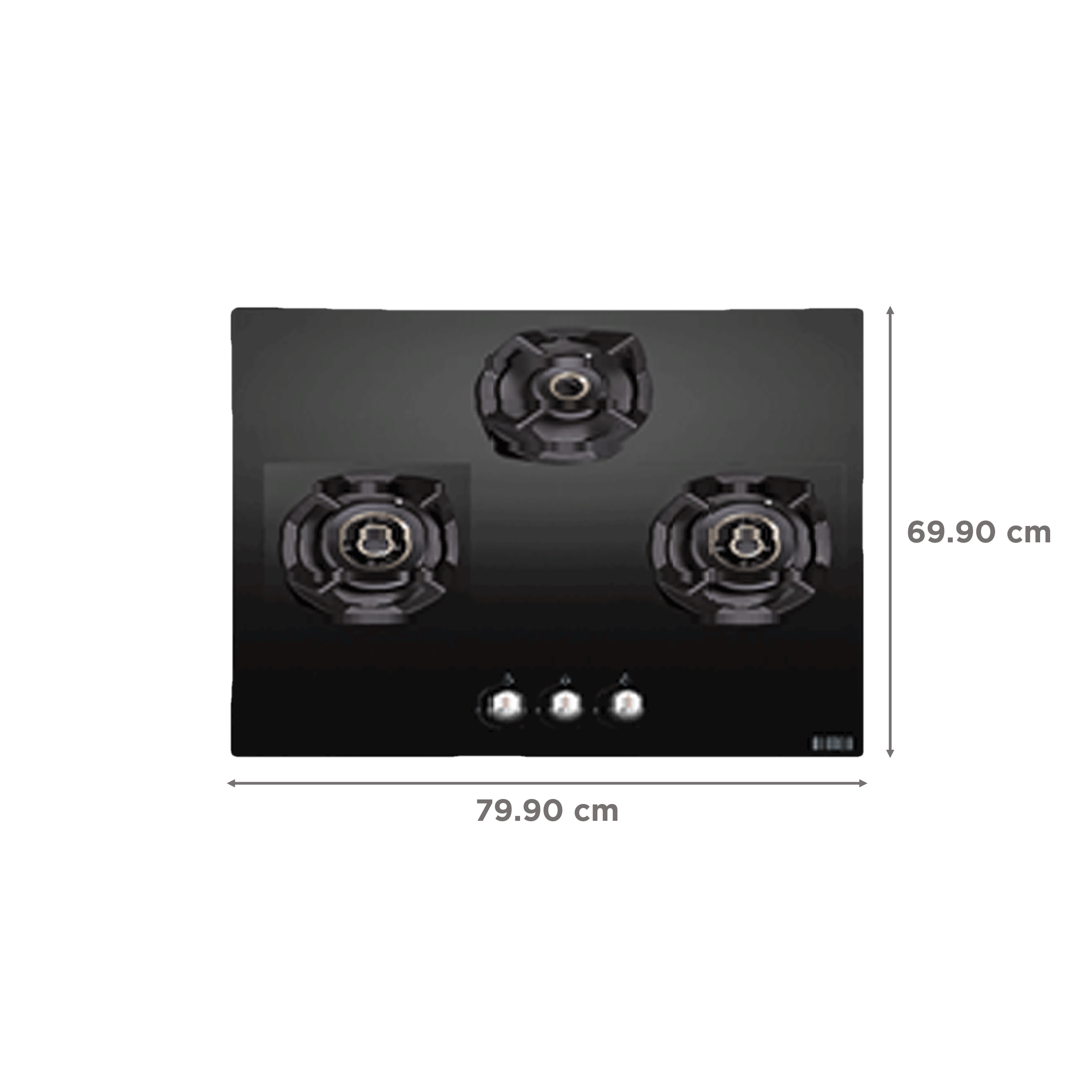 Elica CLASSIC AB 3B 70 DX Glass Top 3 Burner Automatic Electric Hob (Round Metallic Knob, Black)_2