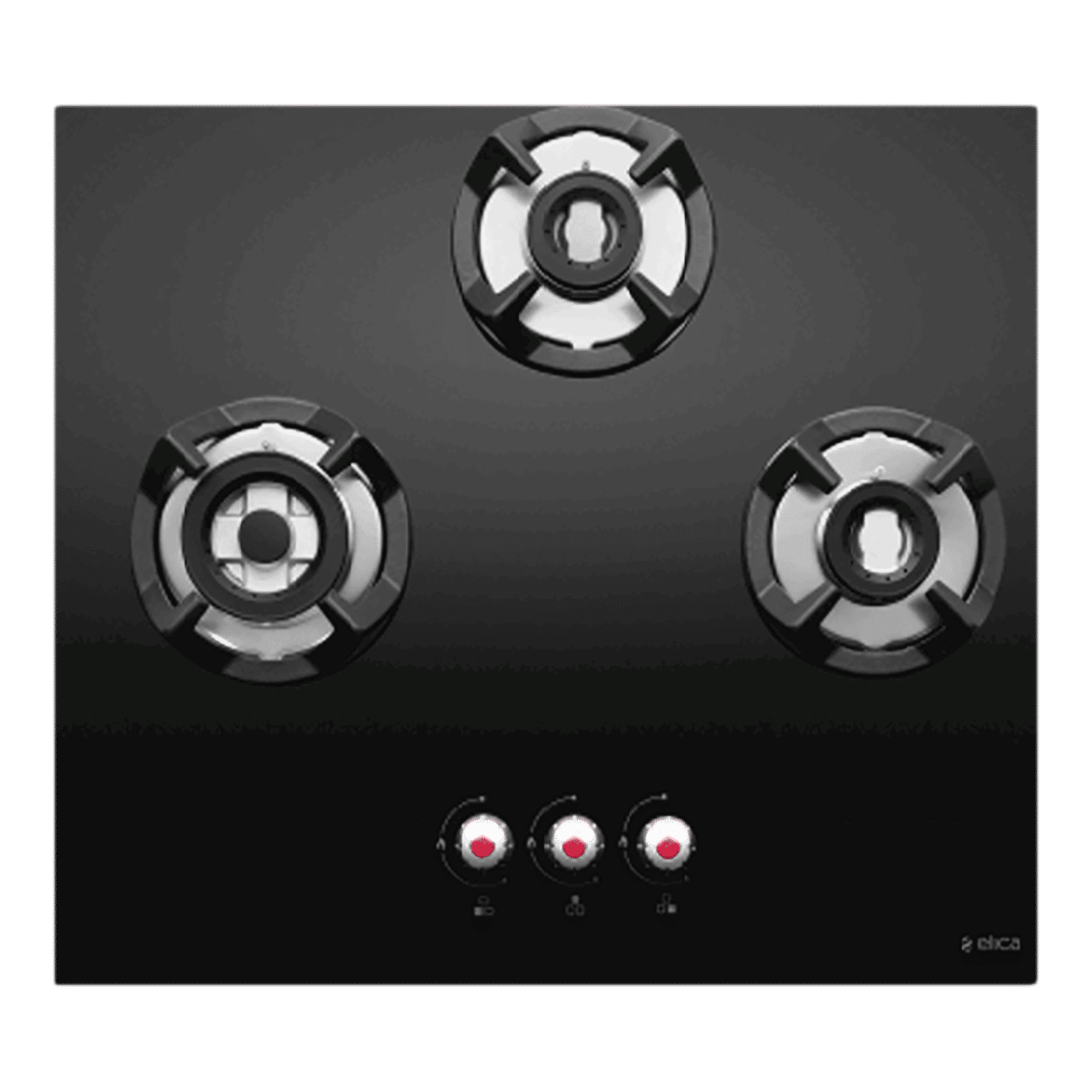 Elica CLASSIC FLEXI AB HCT 3B 60 Toughened Glass Top 3 Burner Automatic Electric Hob (Cast Iron Grid, Black)_1