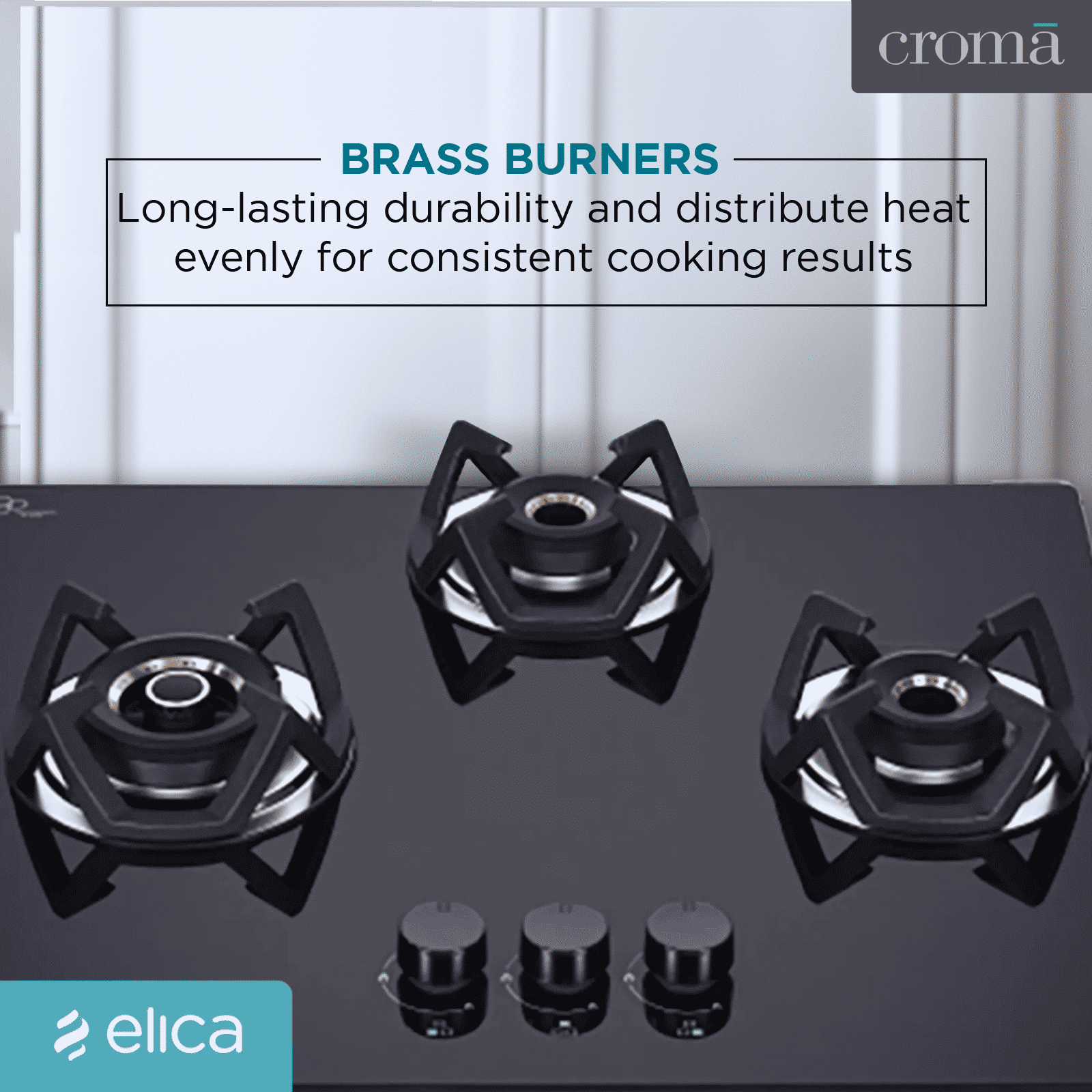 Elica CLASSIC FLEXI AB HCT 3B 60 Toughened Glass Top 3 Burner Automatic Electric Hob (Cast Iron Grid, Black)_7