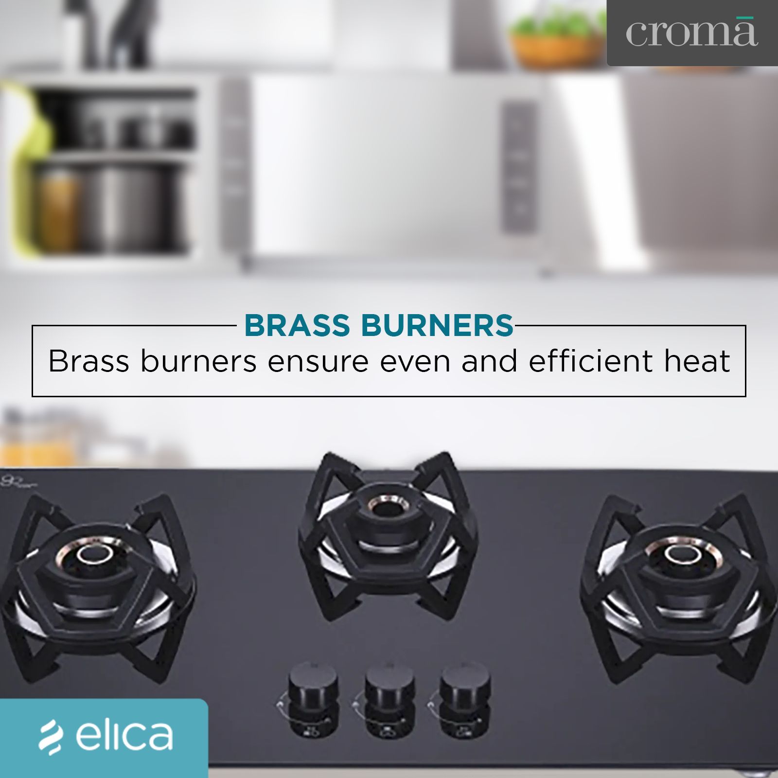 Elica CLASSIC FLEXI AB HCT 3B 75 DX Toughened Glass Top 3 Burner Automatic Electric Hob (Cast Iron Grid, Black)_7