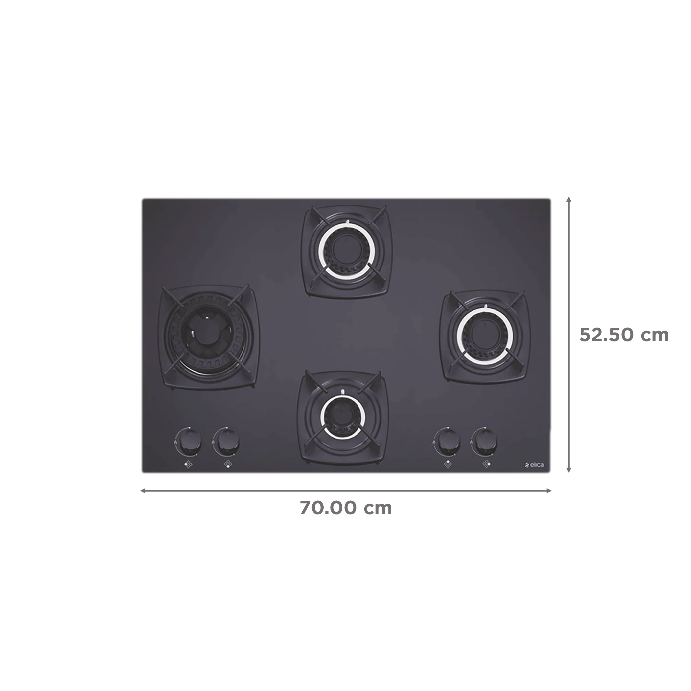 Elica DT MFC 4B 70 SWIRL Glass Top 4 Burner Automatic Hob (Cast Iron Grid, Black) Elica DT MFC 4B 70 SWIRL Glass Top 4 Burner Automatic Hob (Cast Iron Grid, Black)_2