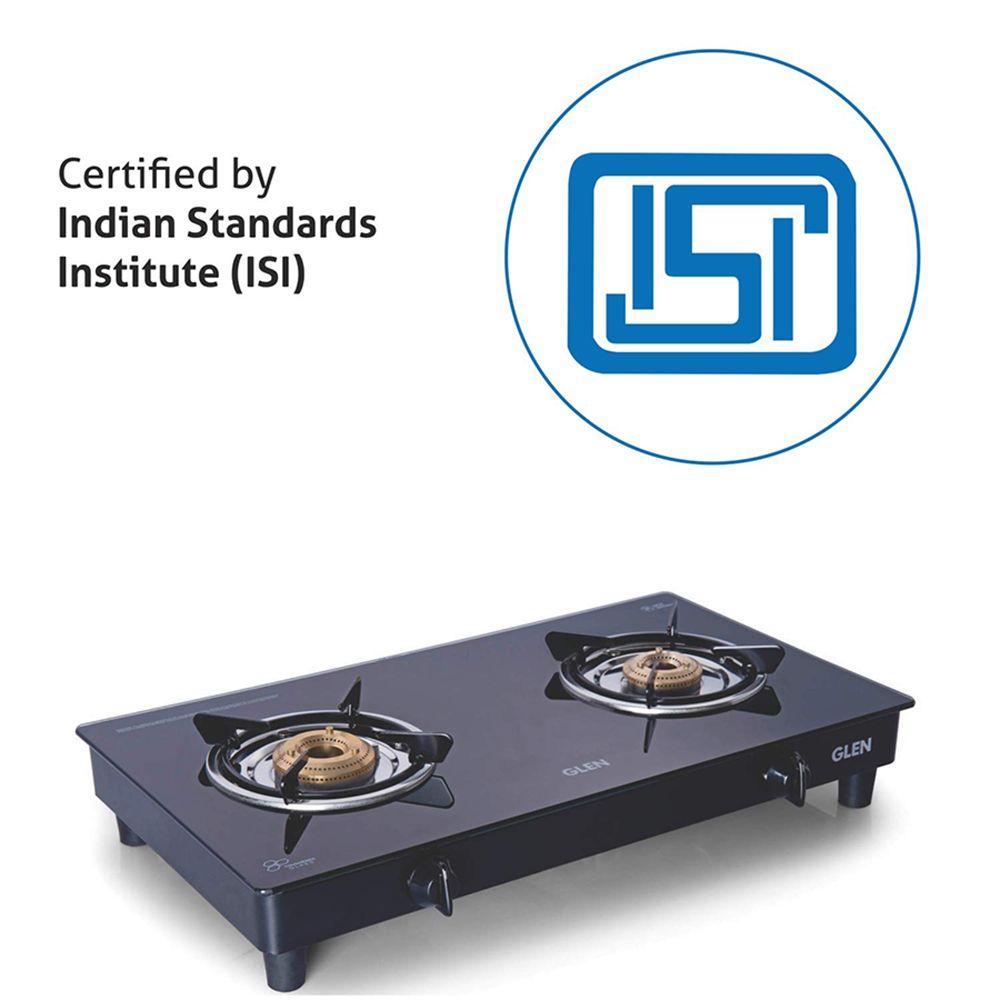 Glen 1020 GT BB BL Toughened Glass Top 2 Burner Manual Gas Stove (360 Degree Revolving Nozzle, Black)_11
