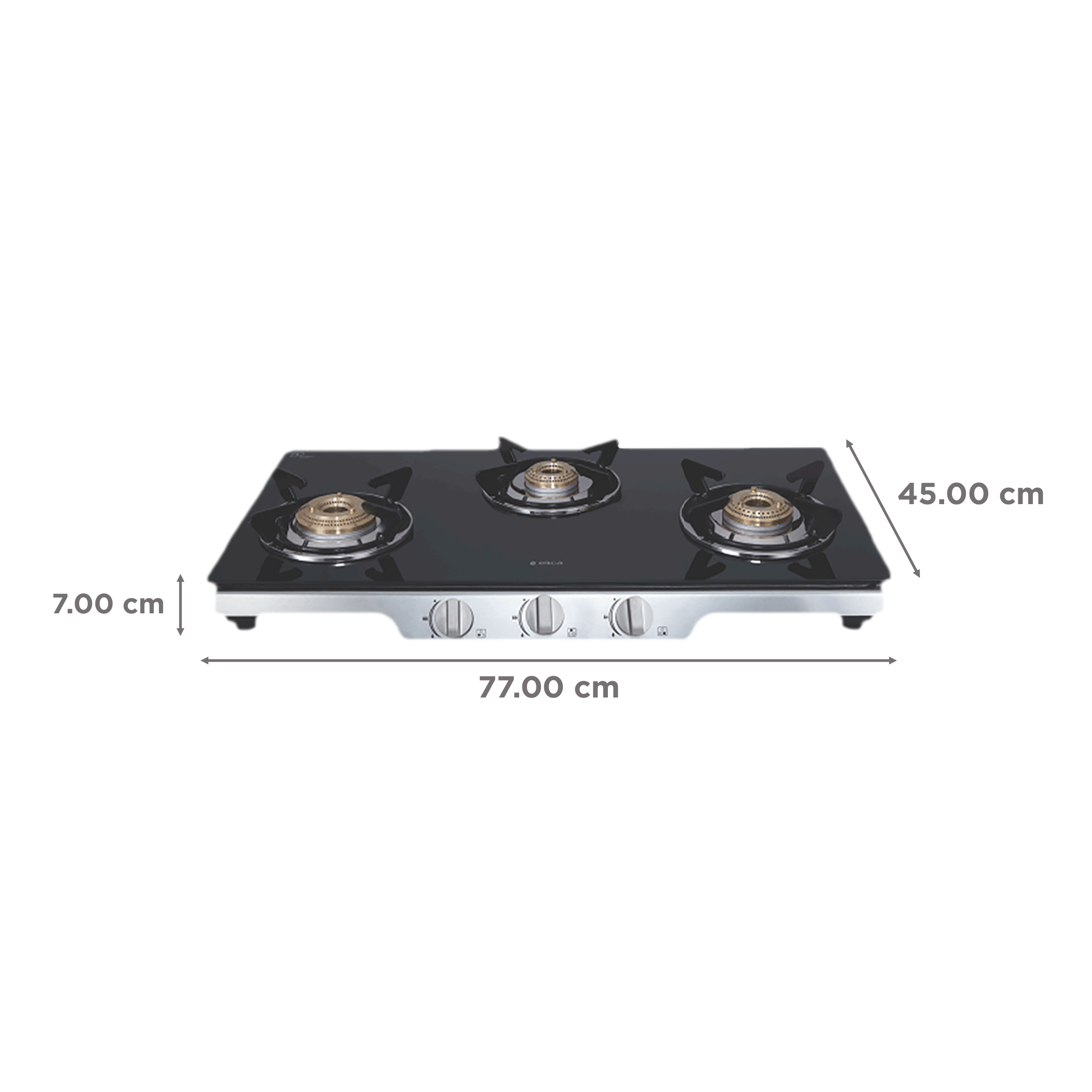 Elica Patio ICT 773BK(SS DT SE) Toughened Glass Top 3 Burner Automatic Gas Stove (Round Euro Coated Grid, Black) Elica Patio ICT 773BK(SS DT SE) Toughened Glass Top 3 Burner Automatic Gas Stove (Round Euro Coated Grid, Black)_2