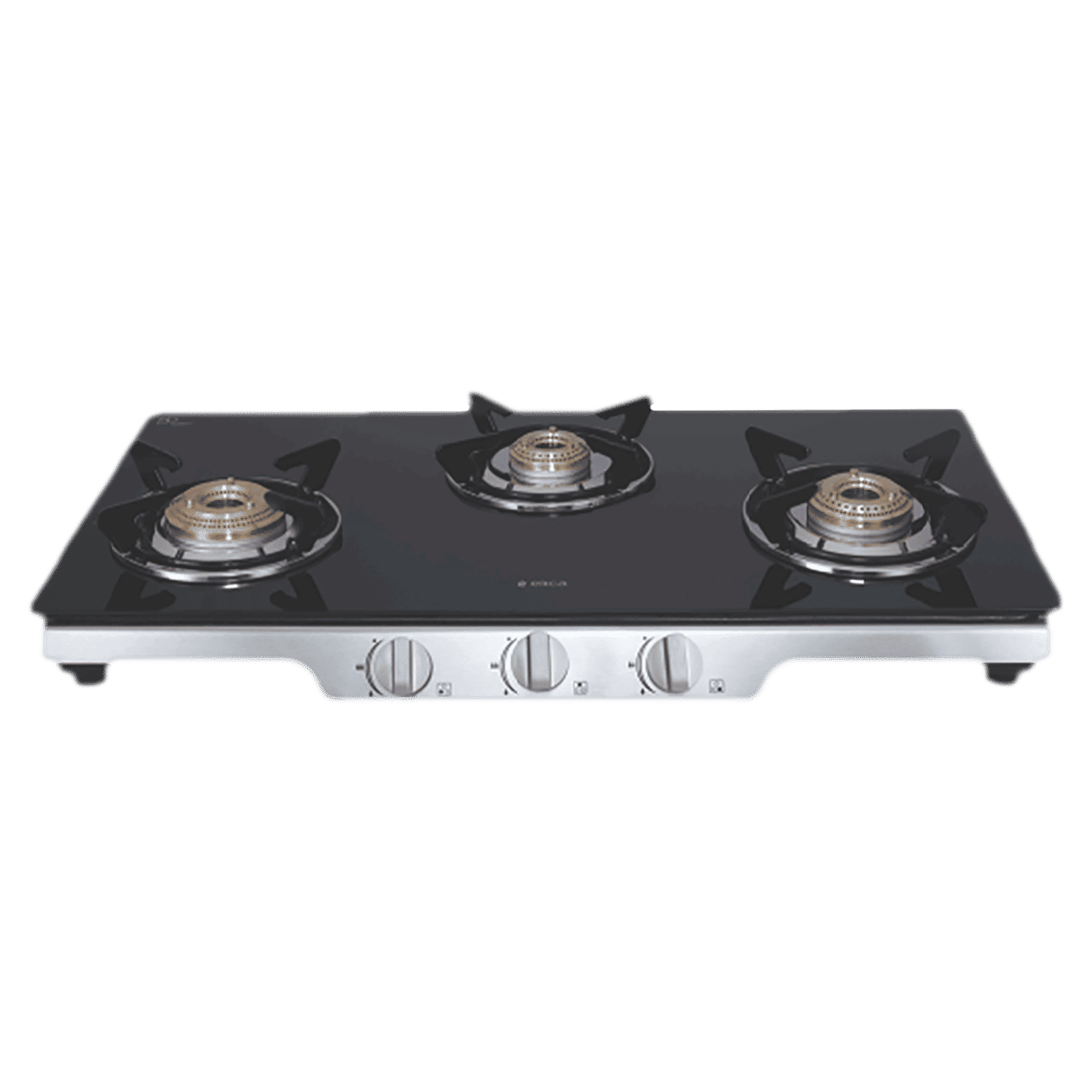 Elica Patio ICT 773BK(SS DT SE) Toughened Glass Top 3 Burner Automatic Gas Stove (Round Euro Coated Grid, Black) Elica Patio ICT 773BK(SS DT SE) Toughened Glass Top 3 Burner Automatic Gas Stove (Round Euro Coated Grid, Black)_4