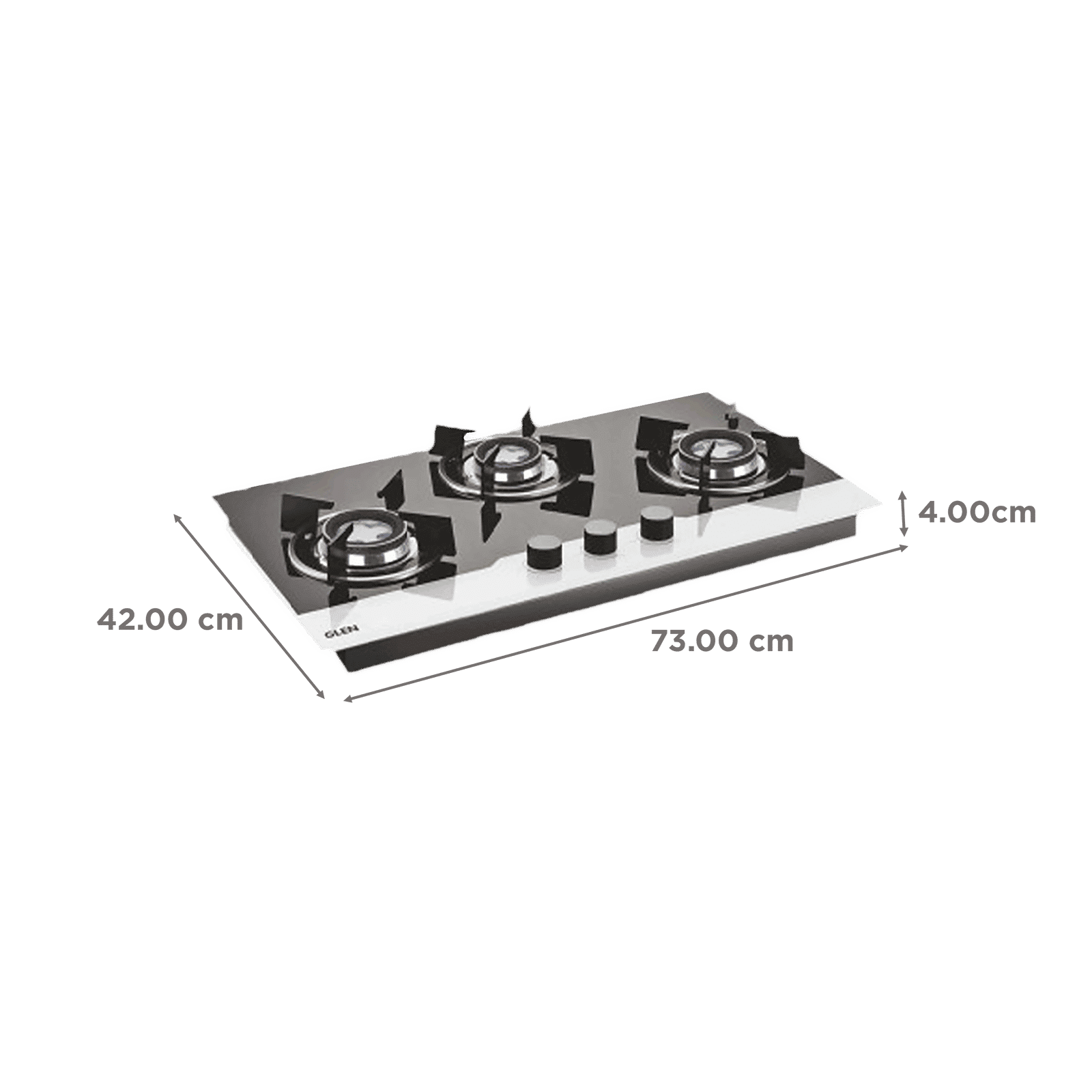 Glen 1073 HT BW Toughened Glass Top 3 Burner Automatic Hob (Sturdy Pan Support, Black/White)_2