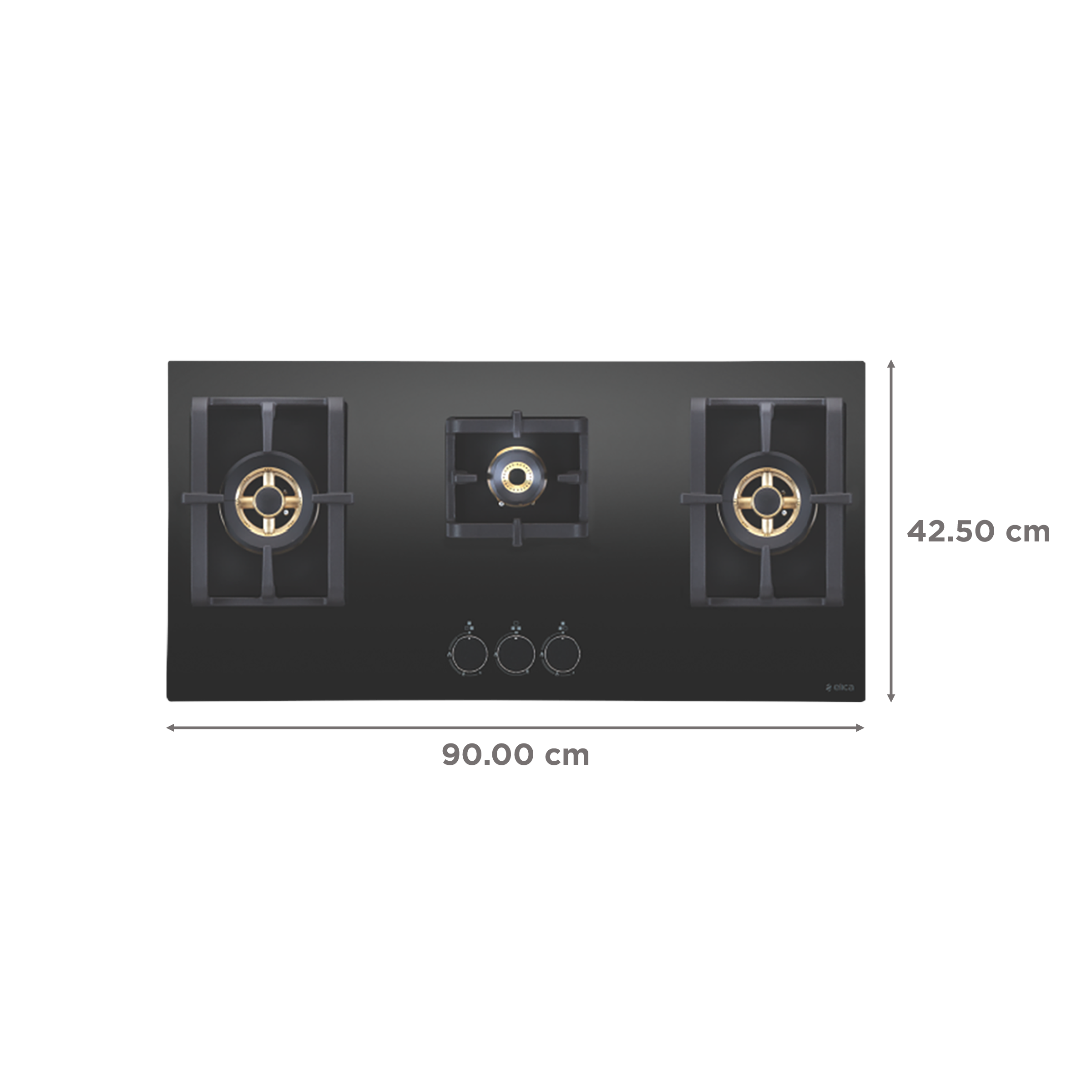 Elica PRO FB MFC 3B 90 DX FFD Glass Top 3 Burner Automatic Electric Hob (Round Metallic Knob, Black)_2