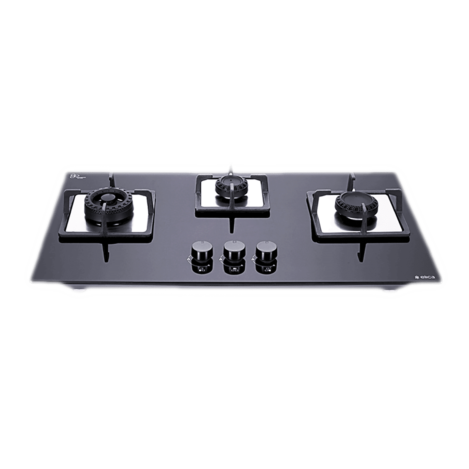 Elica Flexi Swirl 3B 75 MT NX Glass Top 3 Burner Automatic Electric Hob (Round Metallic Knob, Black)_1