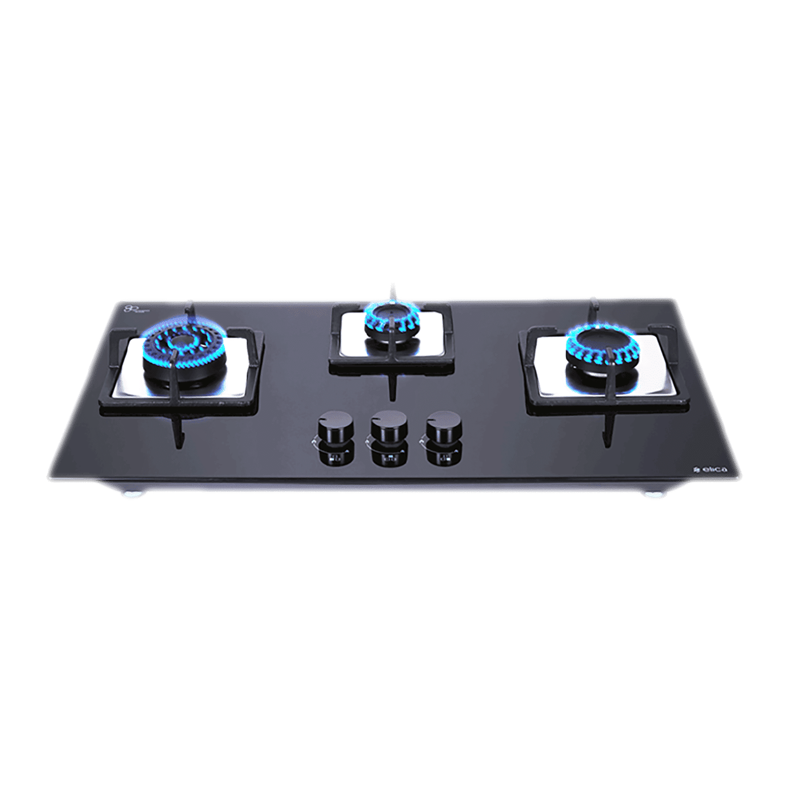 Elica Flexi Swirl 3B 75 MT NX Glass Top 3 Burner Automatic Electric Hob (Round Metallic Knob, Black)_4