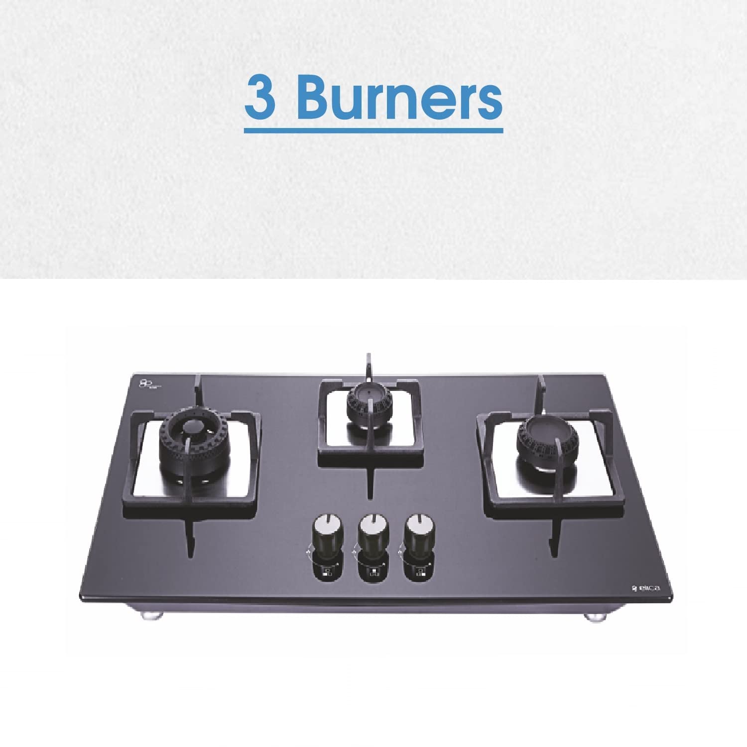 Elica Flexi Swirl 3B 75 MT NX Glass Top 3 Burner Automatic Electric Hob (Round Metallic Knob, Black)_6