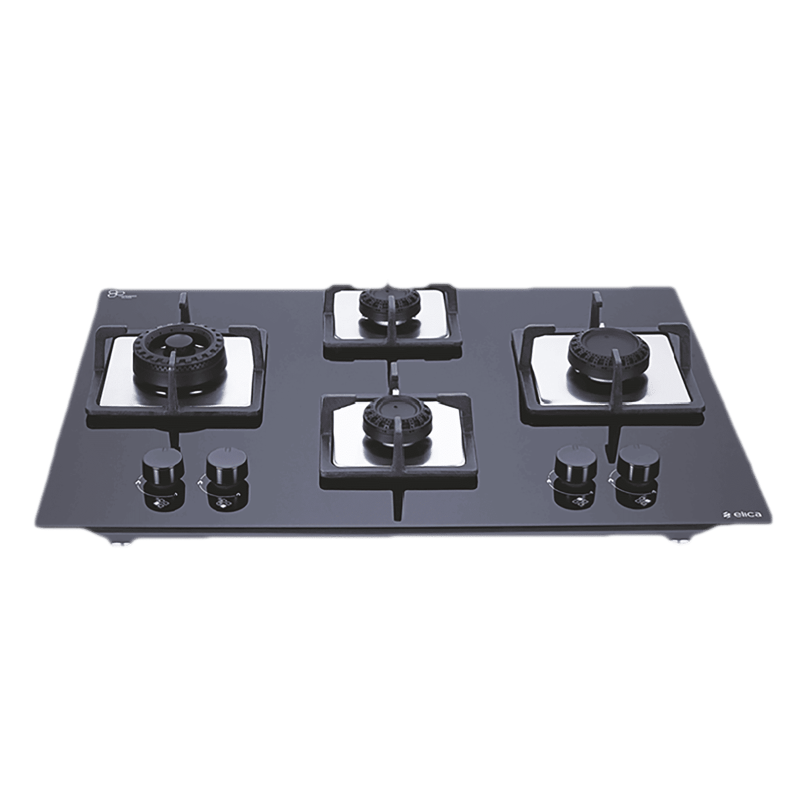Elica Flexi Swirl 4B 70 MT NX Glass Top 4 Burner Automatic Electric Hob (Round Metallic Knob, Black)_1