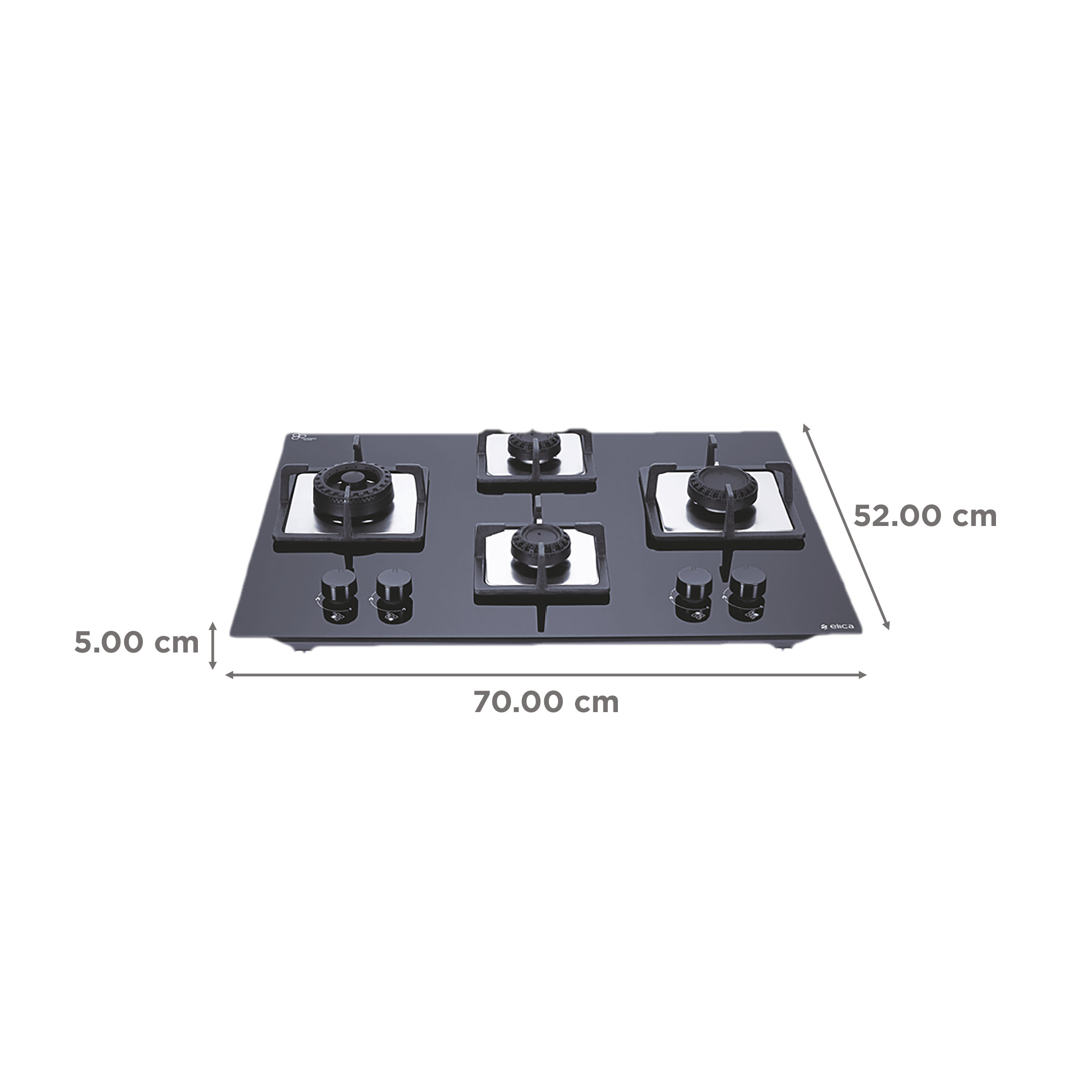 Elica Flexi Swirl 4B 70 MT NX Glass Top 4 Burner Automatic Electric Hob (Round Metallic Knob, Black)_2