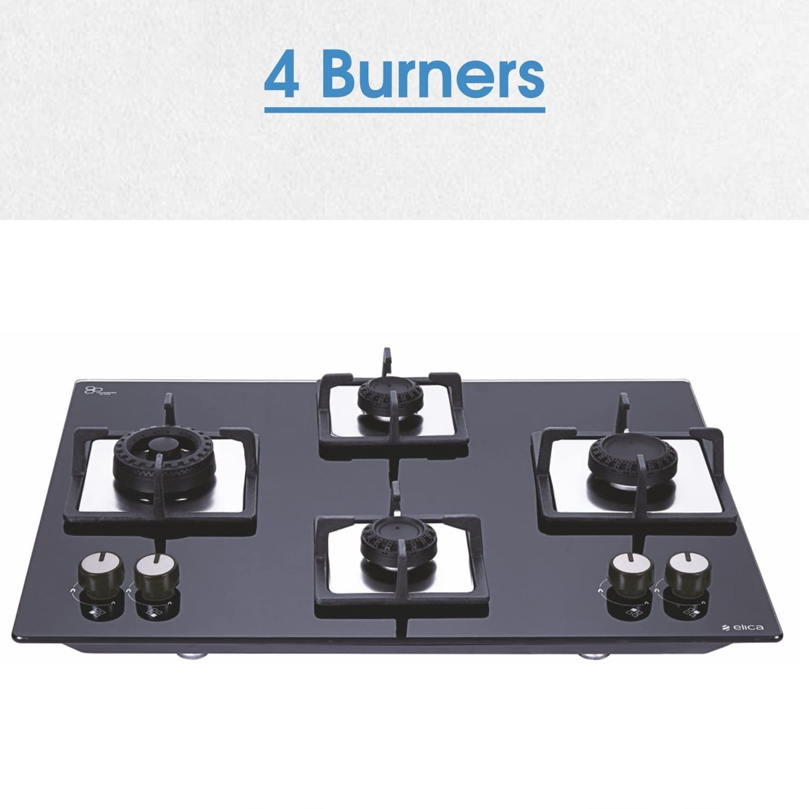 Elica Flexi Swirl 4B 70 MT NX Glass Top 4 Burner Automatic Electric Hob (Round Metallic Knob, Black)_5