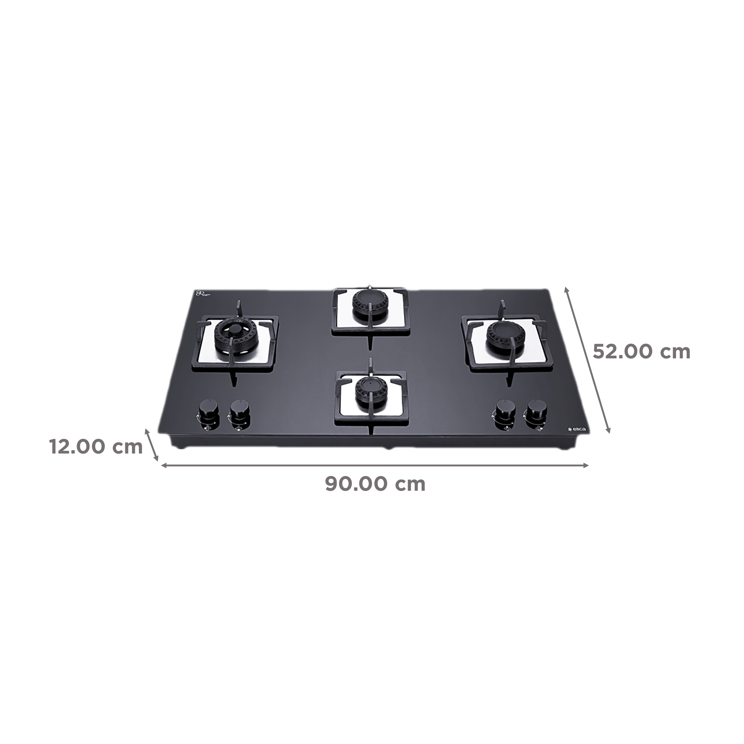 Elica Flexi Swirl 4B 91 MT NX Glass Top 4 Burner Automatic Electric Hob (Round Metallic Knob, Black)_2
