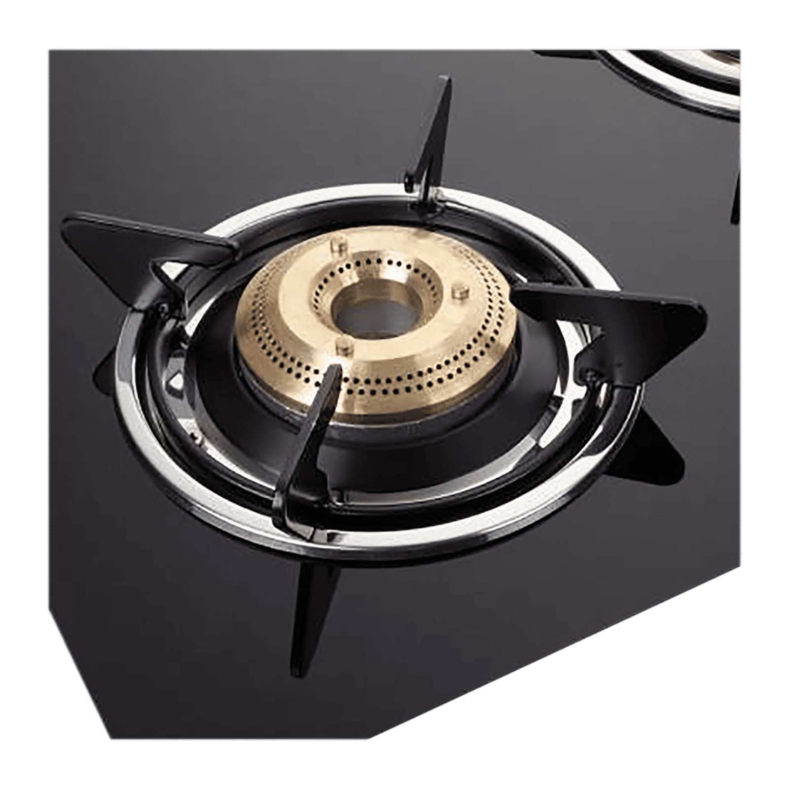 Elica Patio ICT 773 BLK SPF Series Toughened Glass Top 3 Burner Manual Gas Stove (Square Enamelled Grid Supports, Black)_4