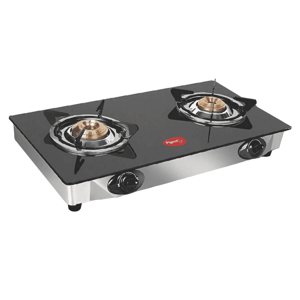 Pigeon Ayush Toughened Glass Top 2 Burner Manual Gas Stove (Rust Proof, Black)_6