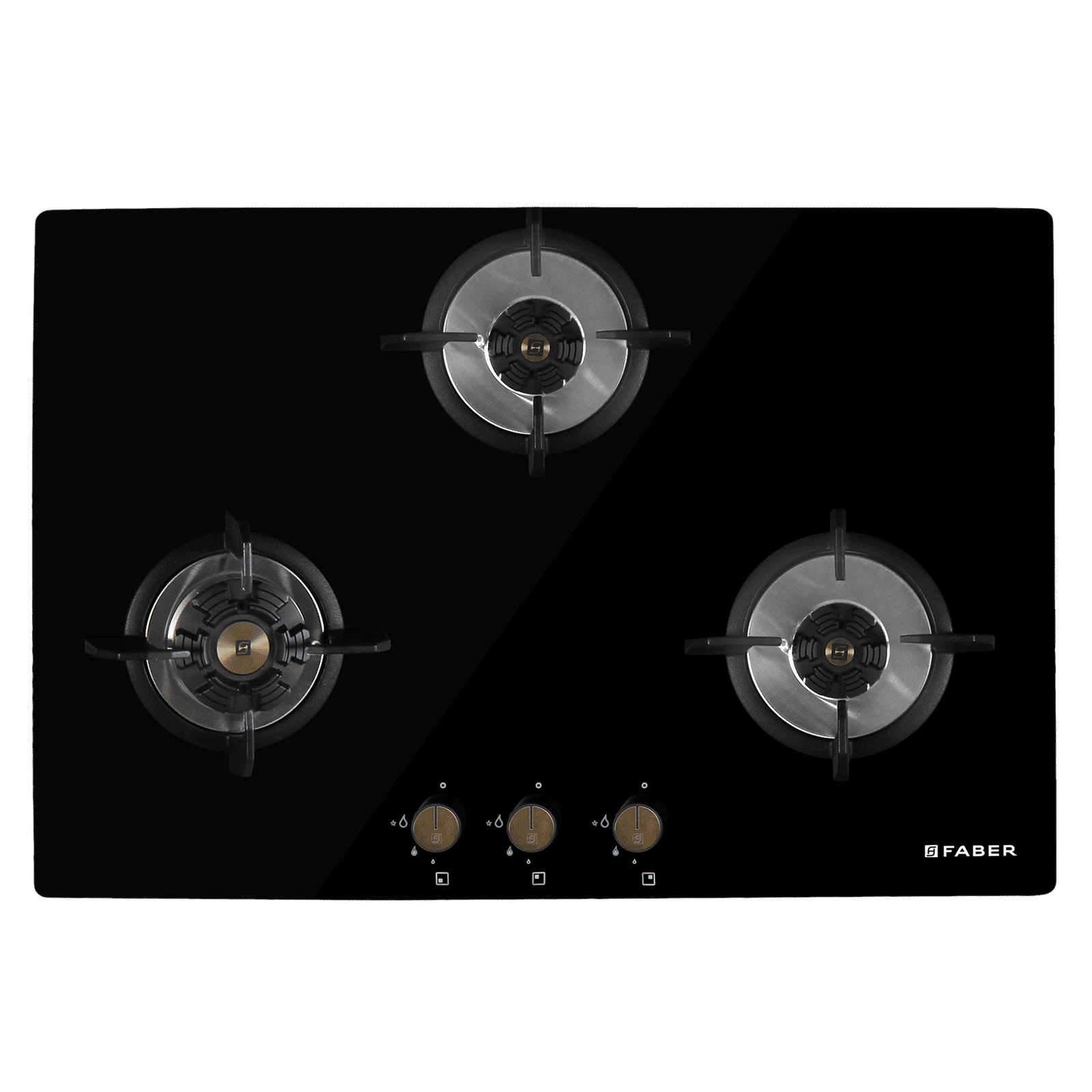 Faber Maxus HT783 CRS BR CI AI Toughened Glass Top 3 Burner Automatic Hob (High Quality Knob, Black)_6