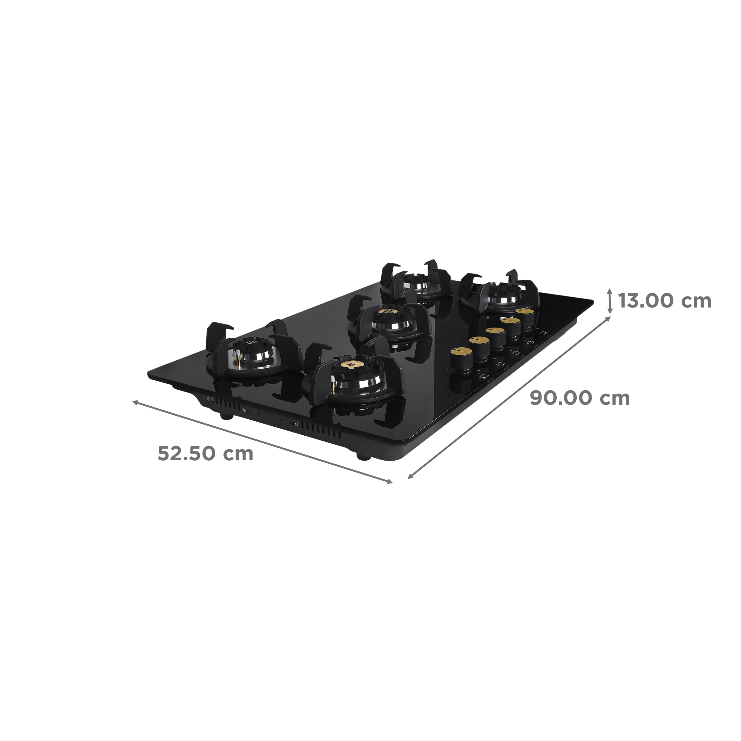 Faber Maxus HT905 CRS BR CI AI Toughened Glass Top 5 Burner Automatic Hob (High Quality Knob, Black)_2