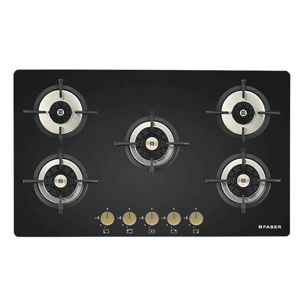 Faber Maxus HT905 CRS BR CI AI Toughened Glass Top 5 Burner Automatic Hob (High Quality Knob, Black)_6