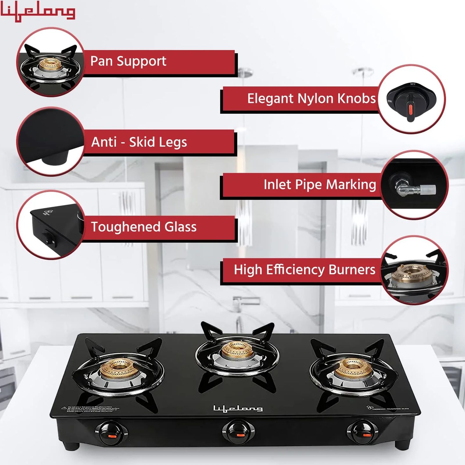 Lifelong LLGS18 Toughened Glass Top 3 Burner Manual Gas Stove (Anti-Skid Feet, Black)_12